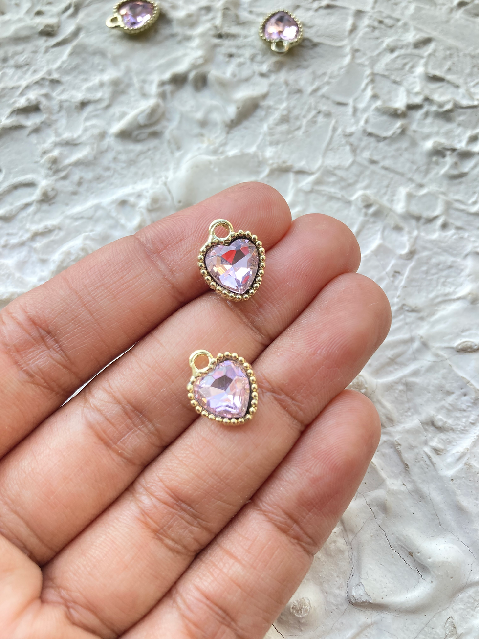 Thumbnail: Heart glass with alloy frame charm