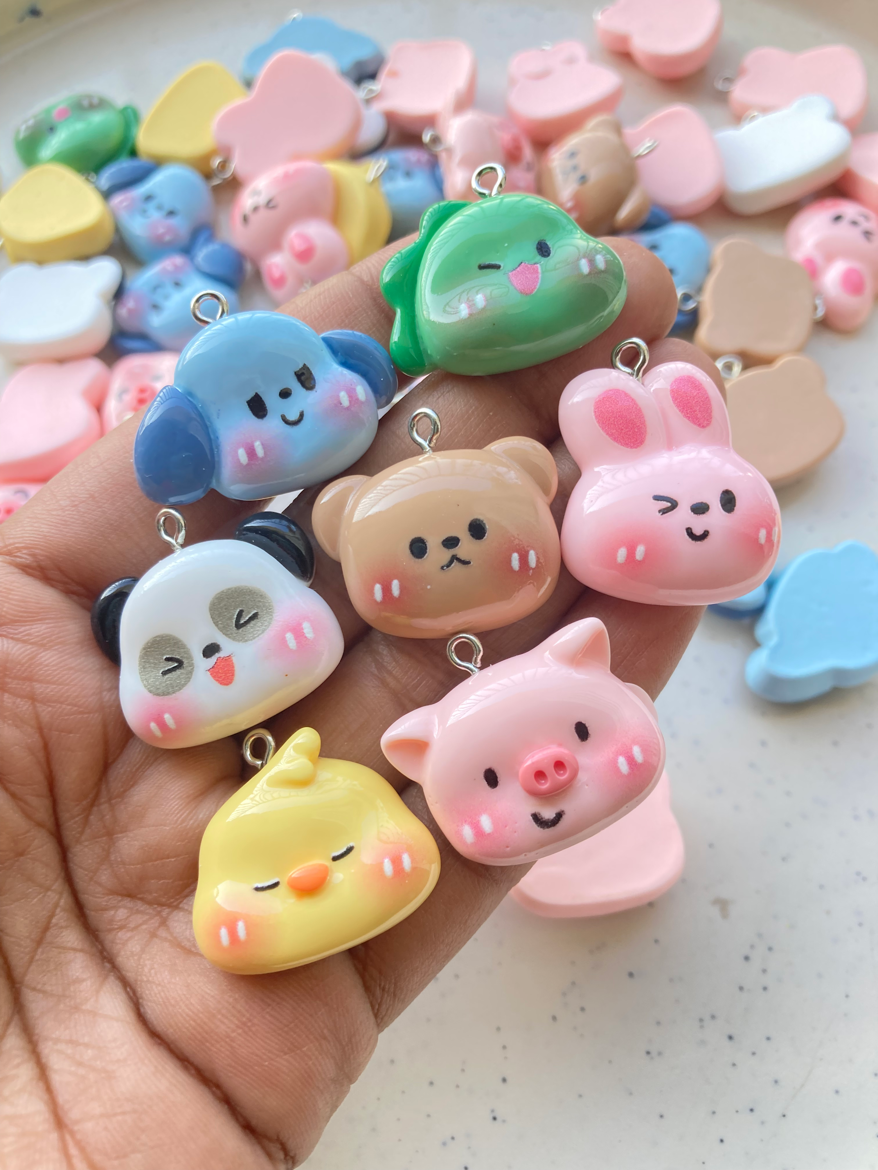 Blush resin animal charm