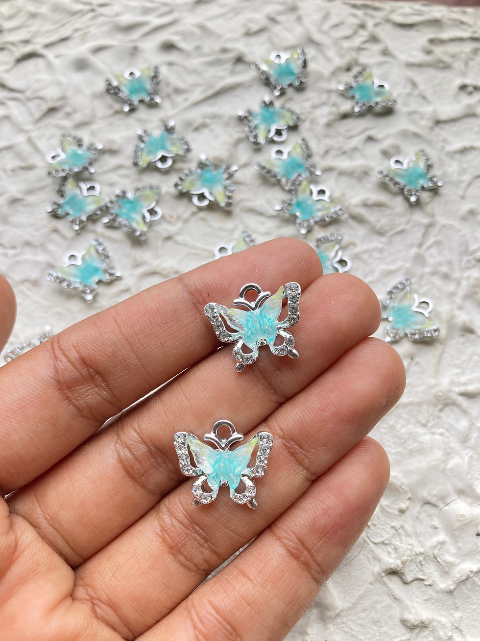 Thumbnail: Colourful crystal butterfly charm
