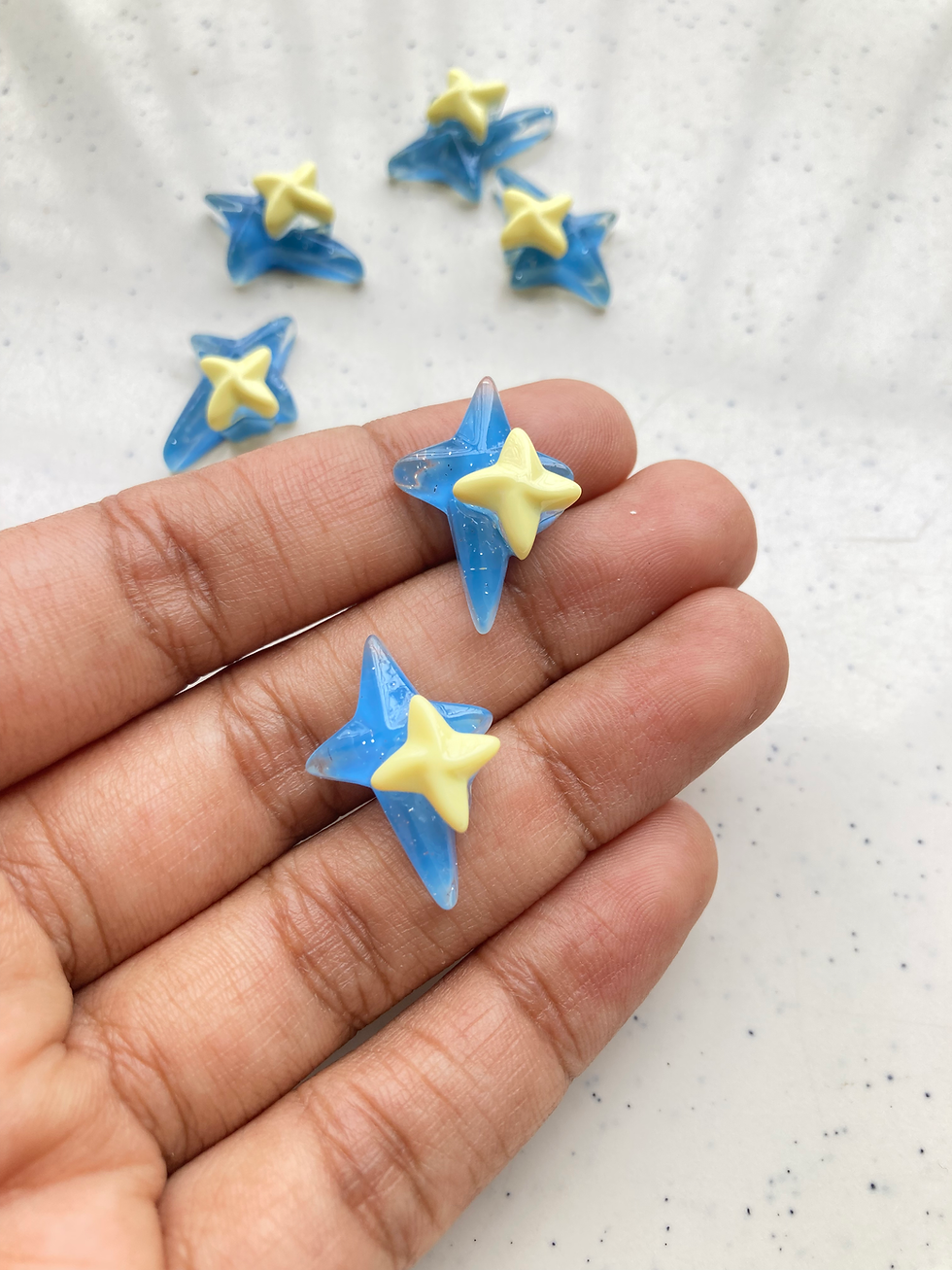 Thumbnail: Ocean theme resin glitter cabachon charm (no hooks)