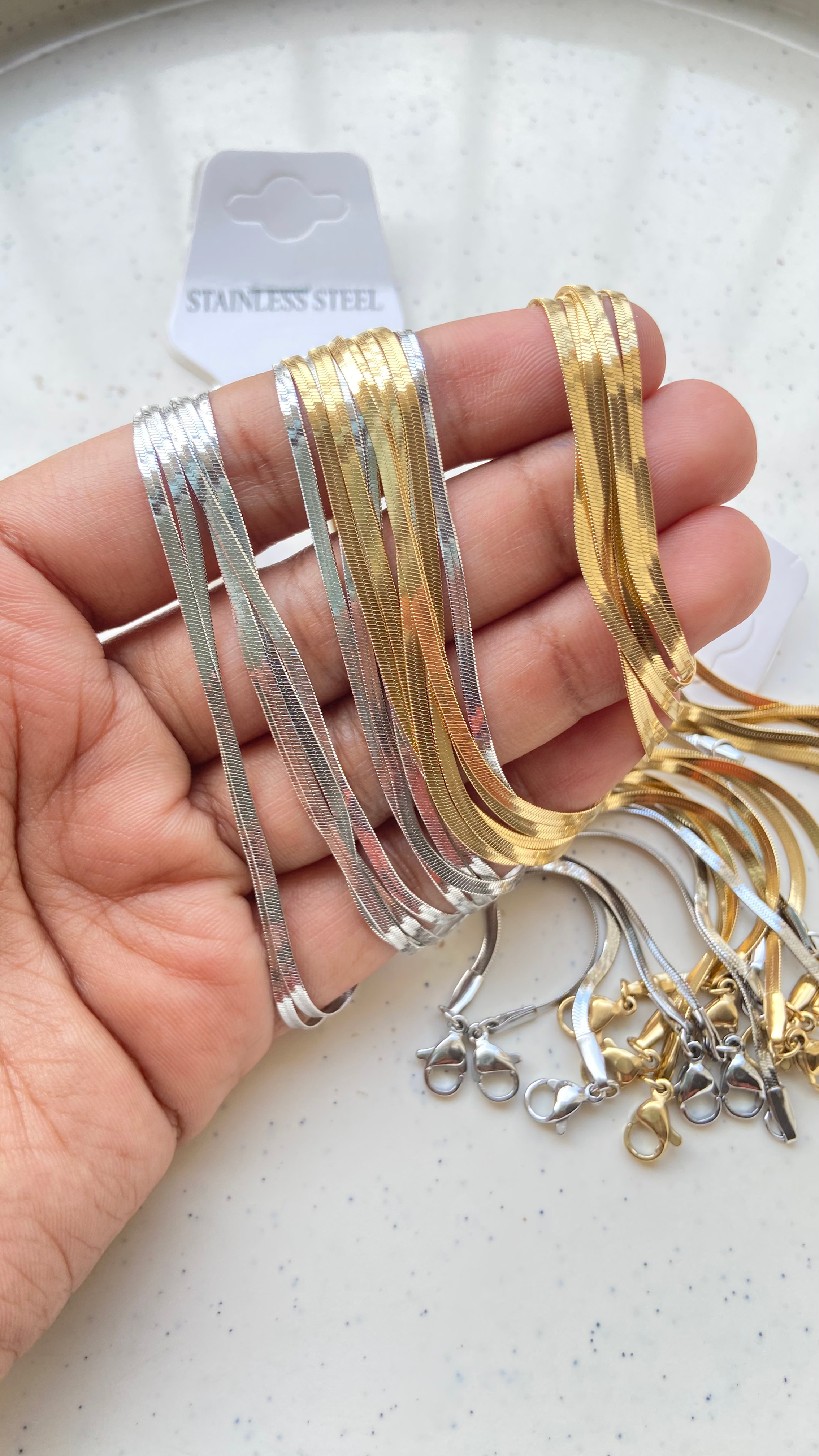 2mm 304 thin stainles steel snake chain