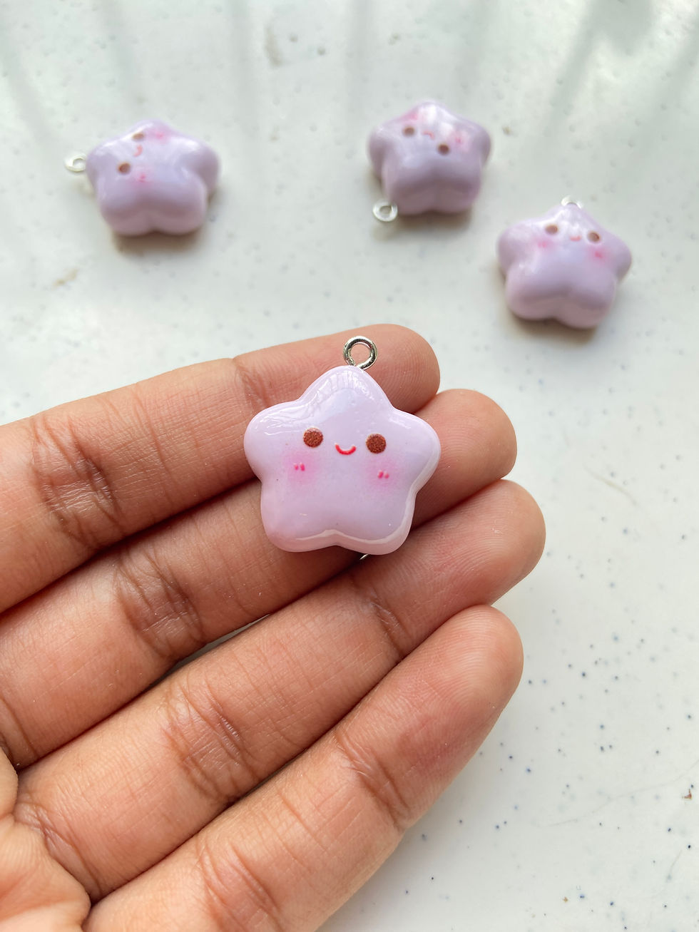 Thumbnail: Cute face resin star shape charm