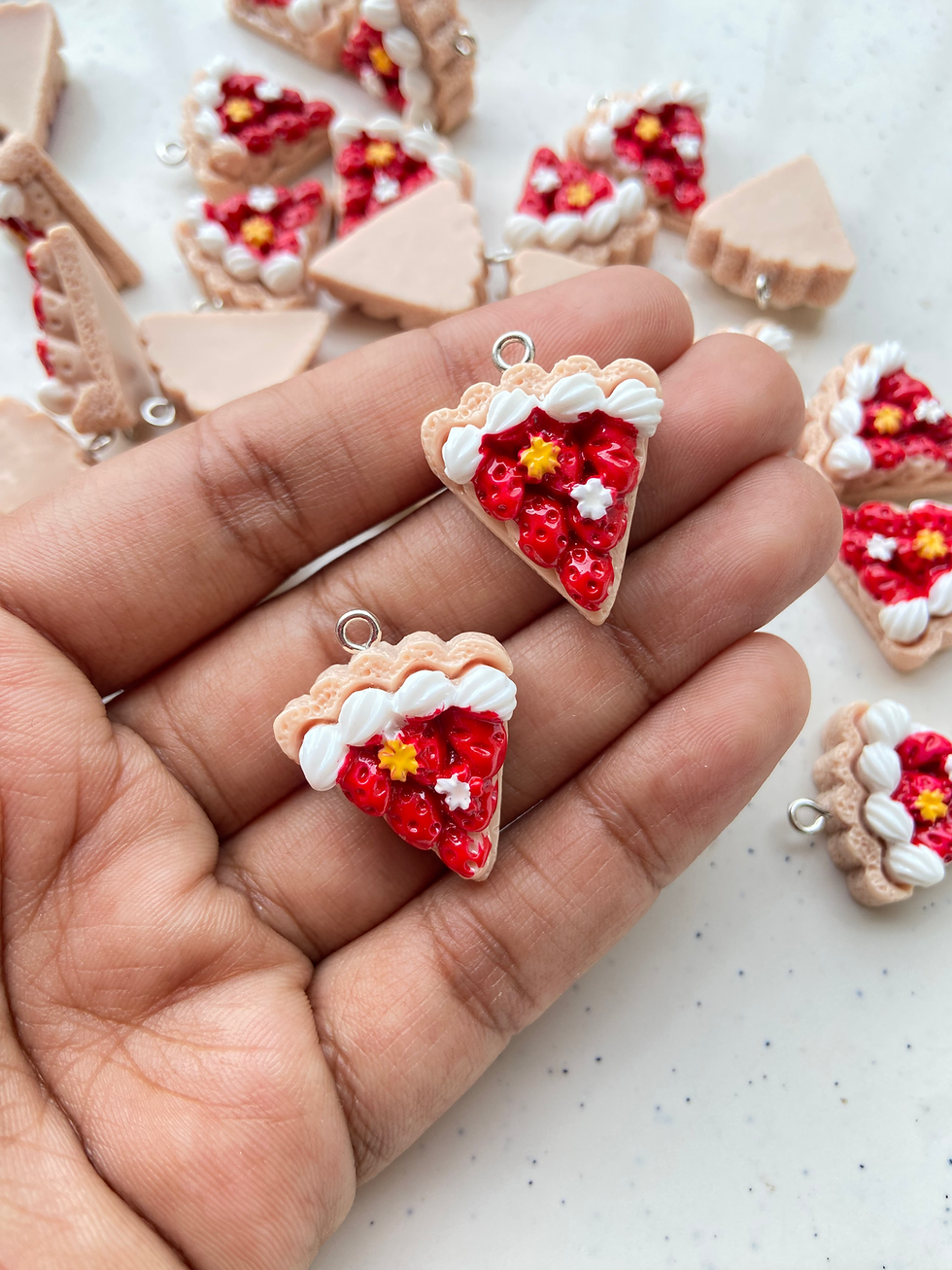 Thumbnail: Strawberry pie resin cabachon charm