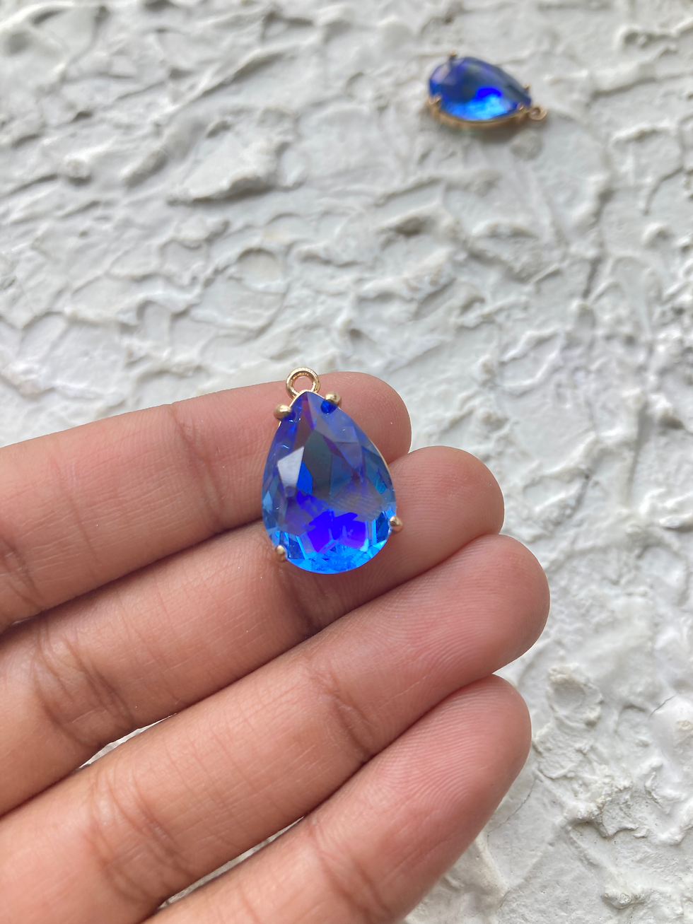 Thumbnail: Gold plated waterdrop zircon colourful charm