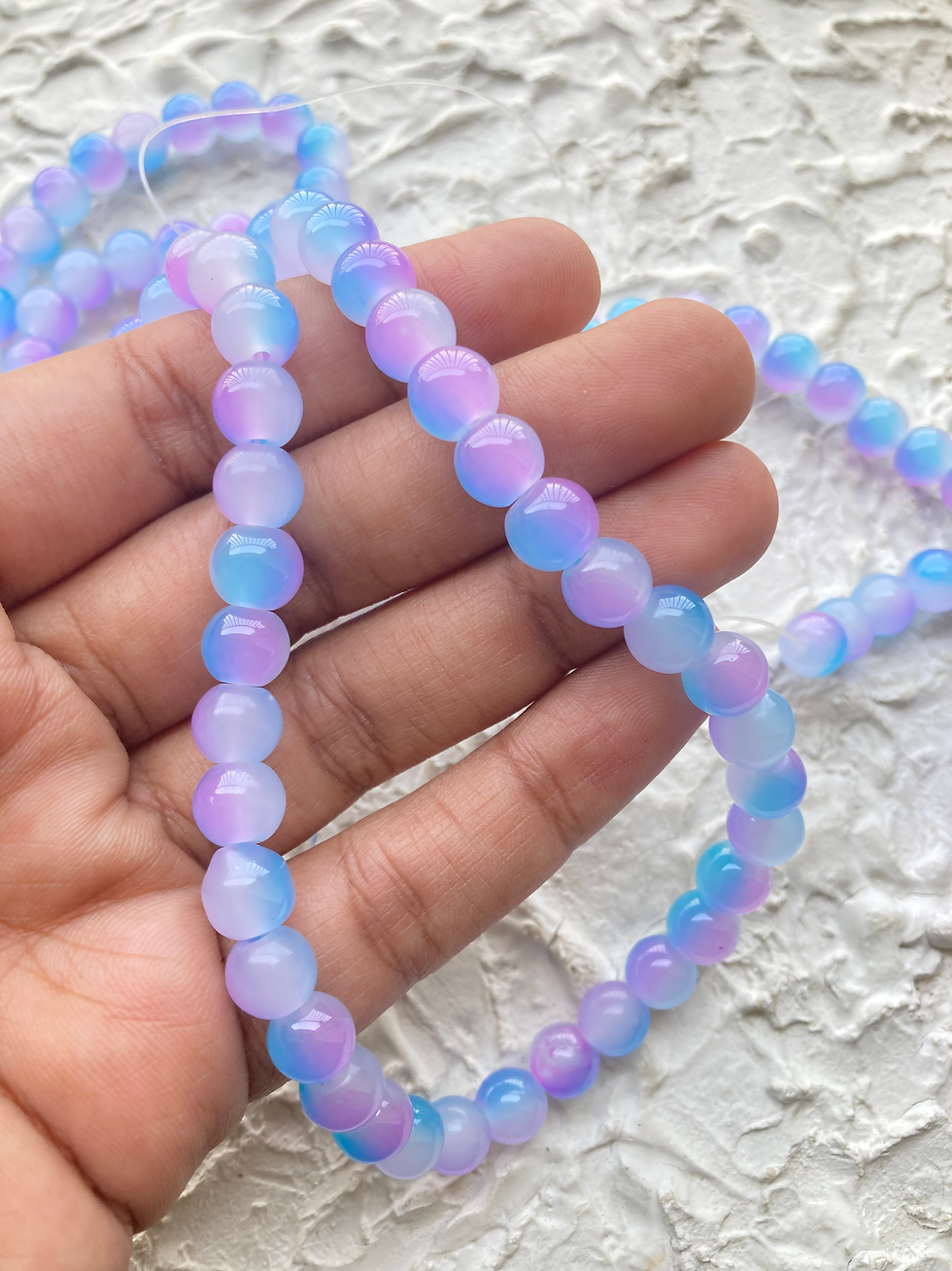 Thumbnail: Imitation two shade jade glass bead string