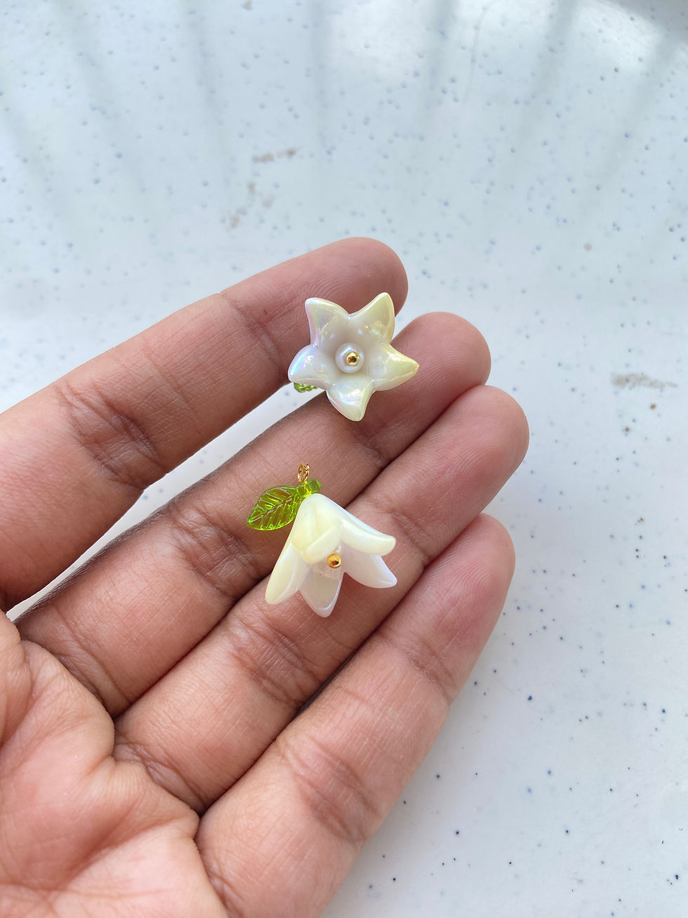 Thumbnail: Opaque trumpt flower acrylic charm