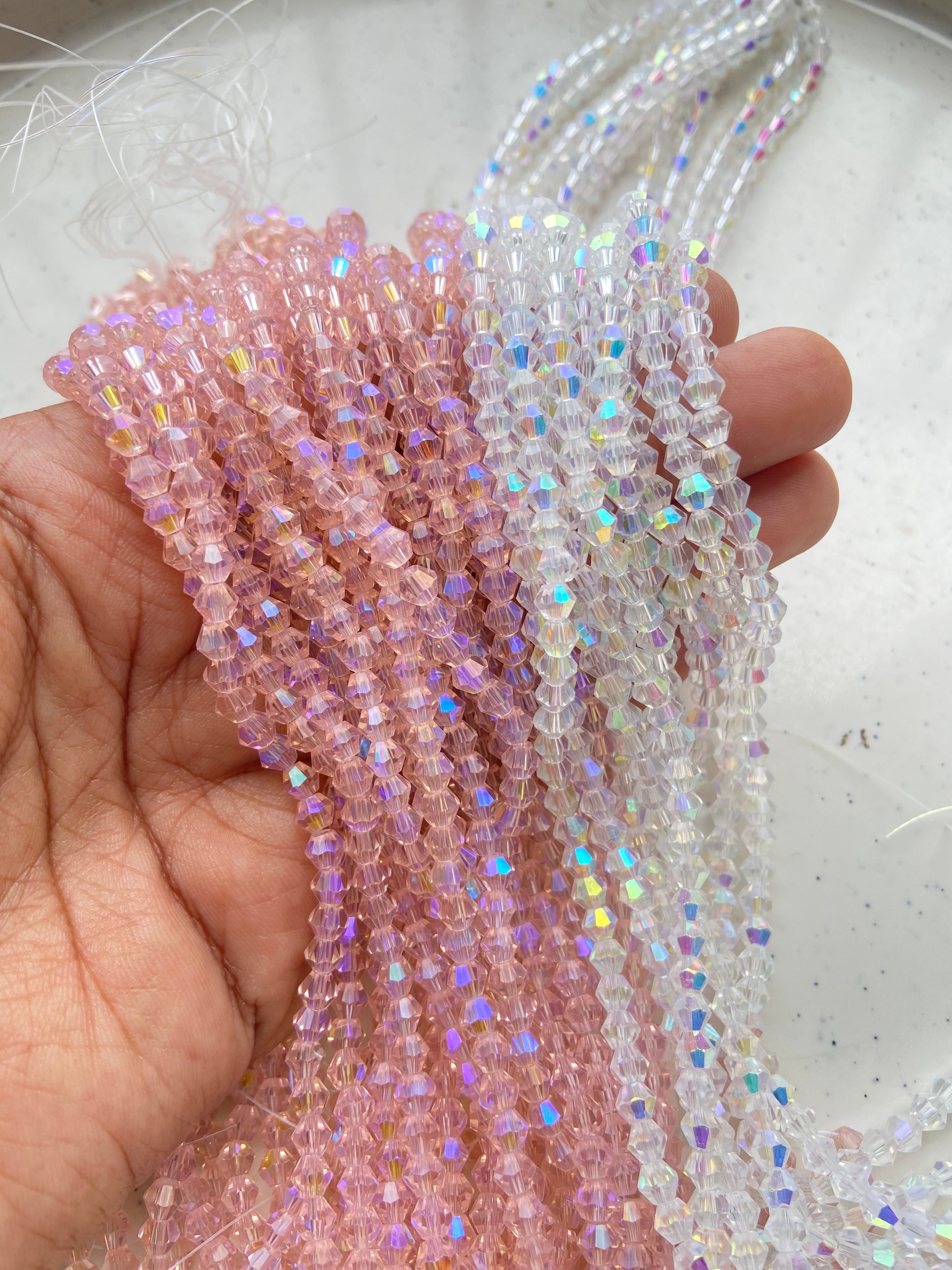 AB colour bicone bead string
