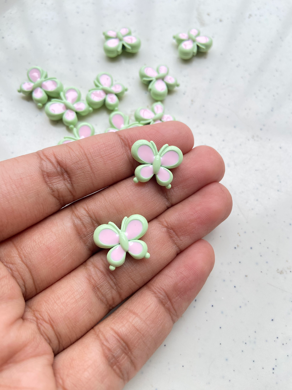 Thumbnail: Alloy enamel butterfly bead, vertically drilled