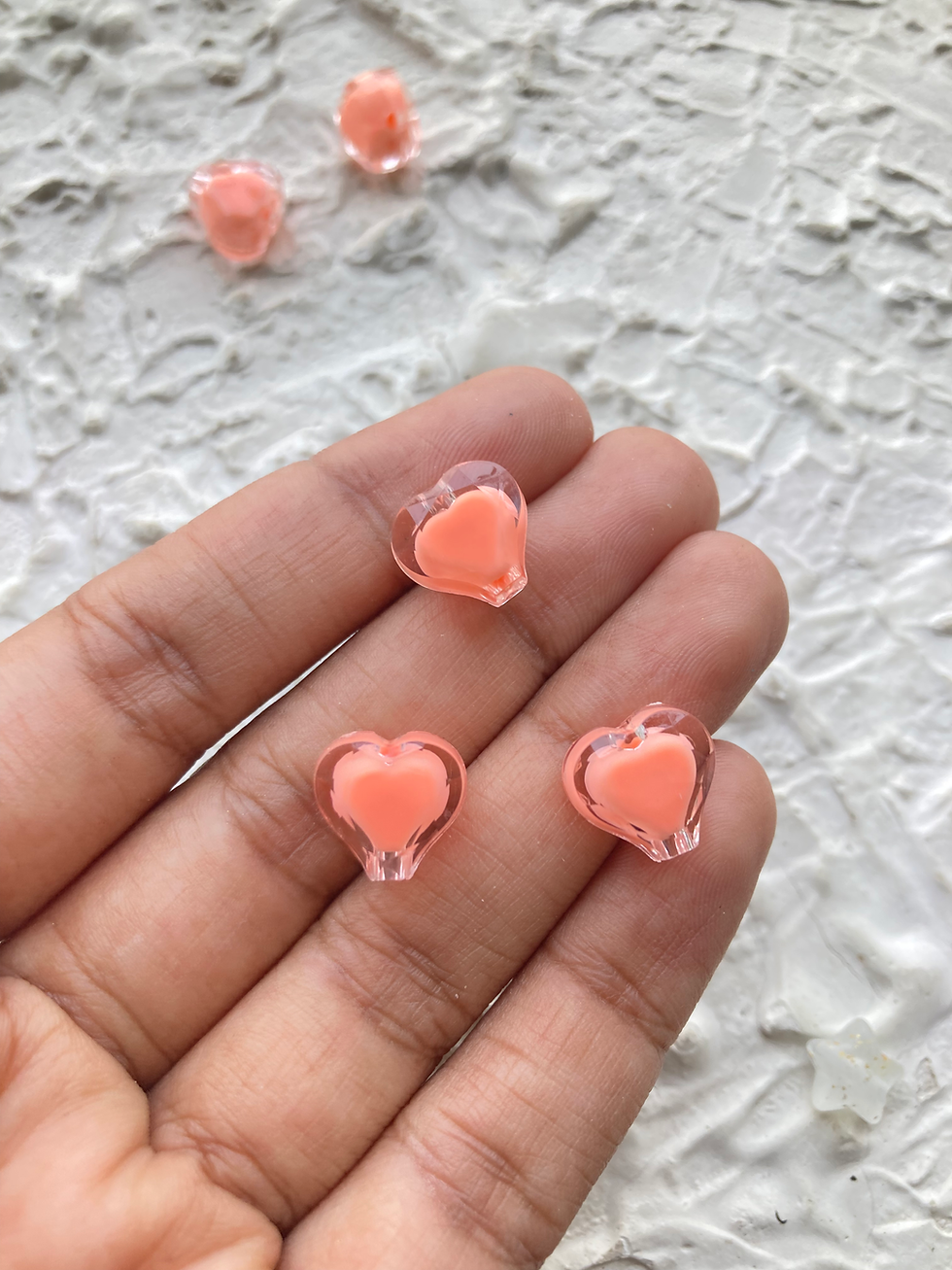 Thumbnail: Double shade acrylic heart beads