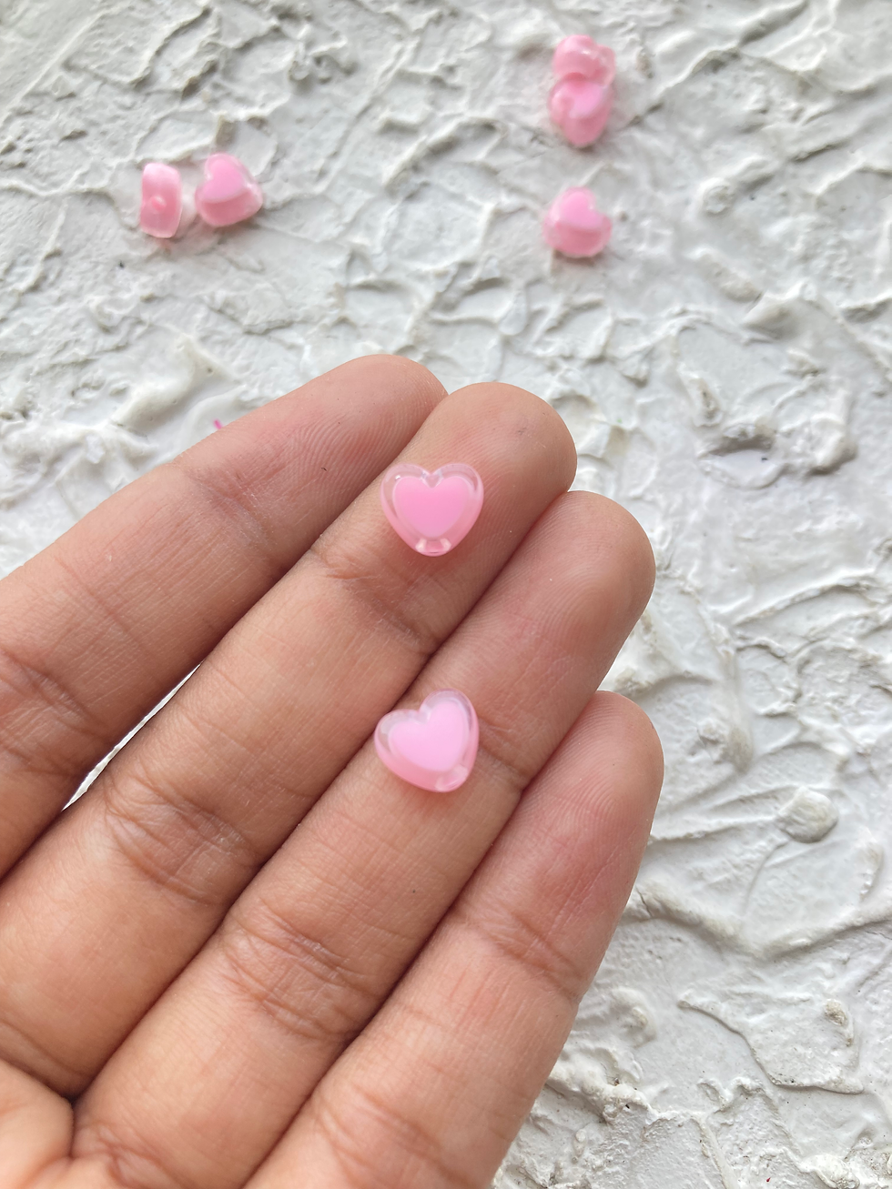 Thumbnail: Transparent edge colourful acrylic heart bead