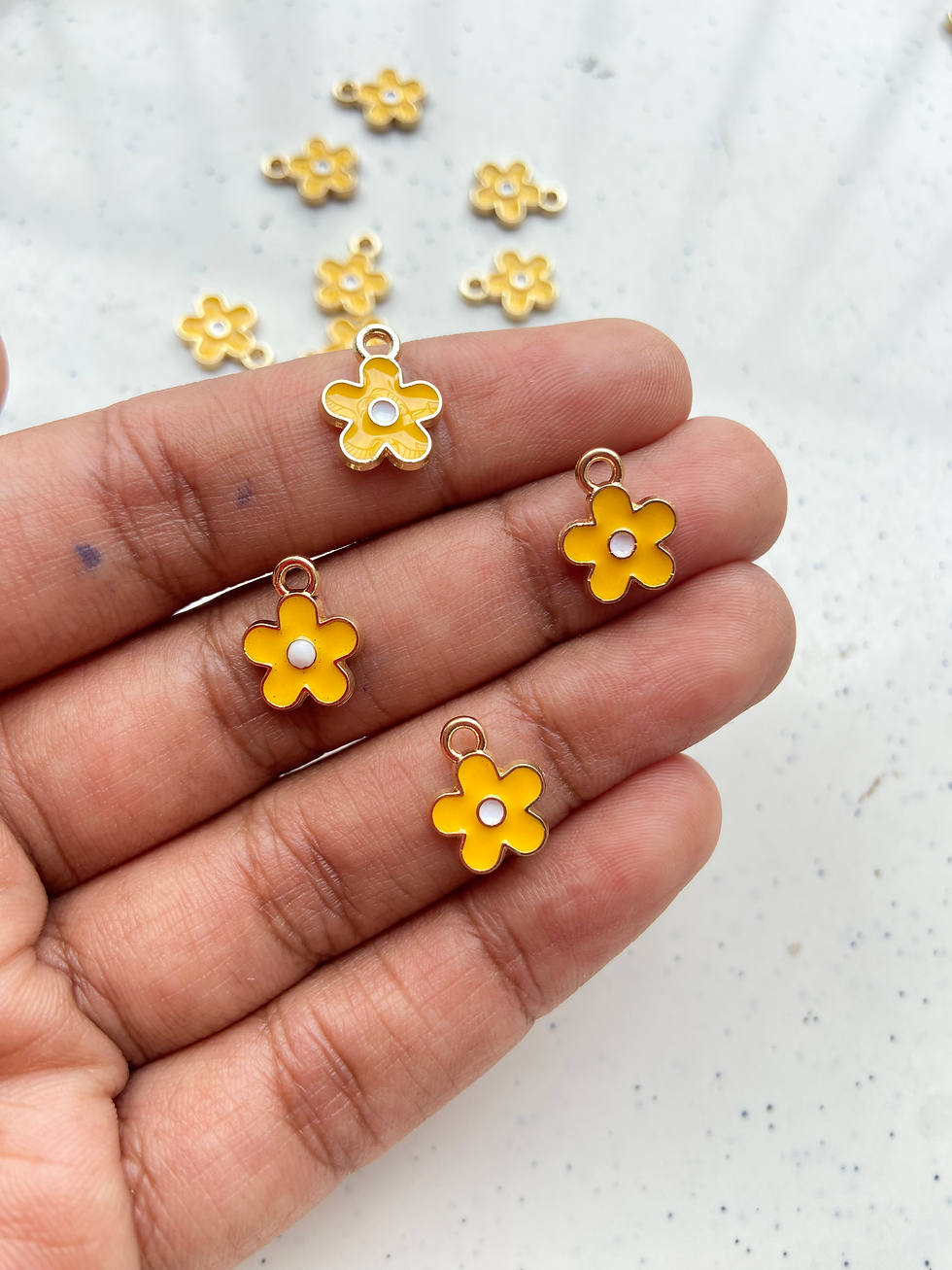 Thumbnail: Colourful small enamel flower charm