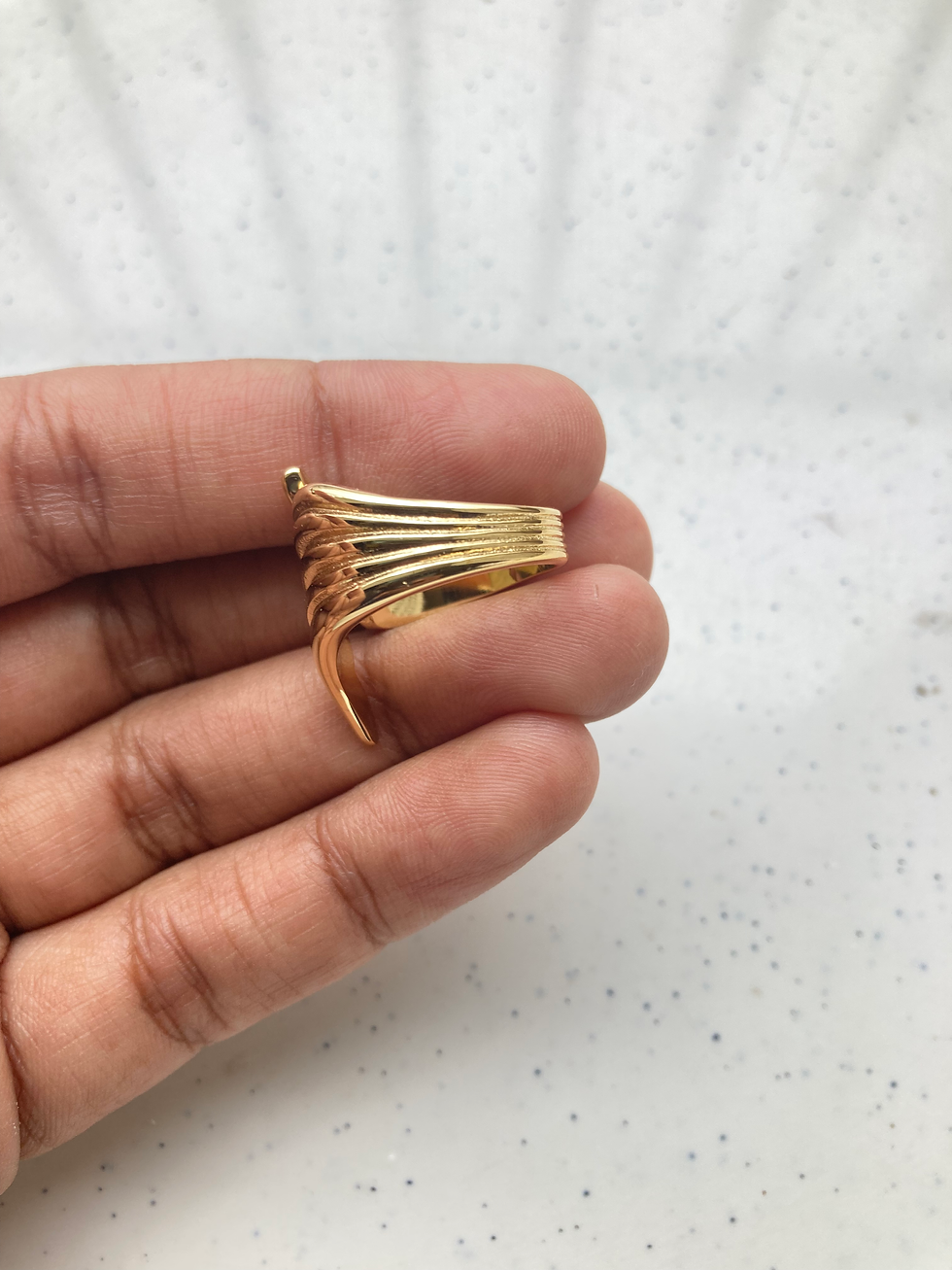 Thumbnail: Readymade designer fancy wing shape adjustable ring
