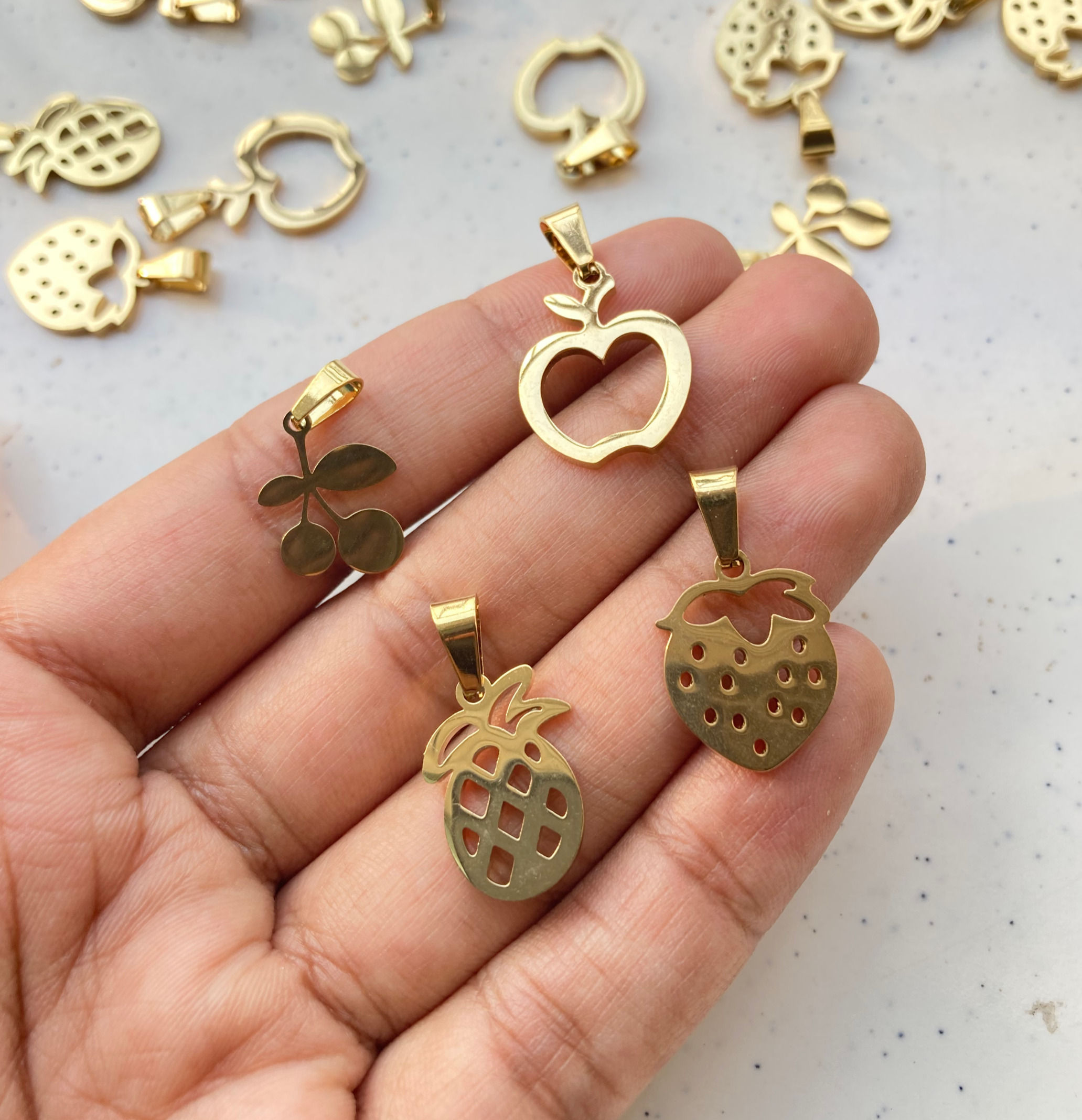304 stainless steel fruit shape mix charm
