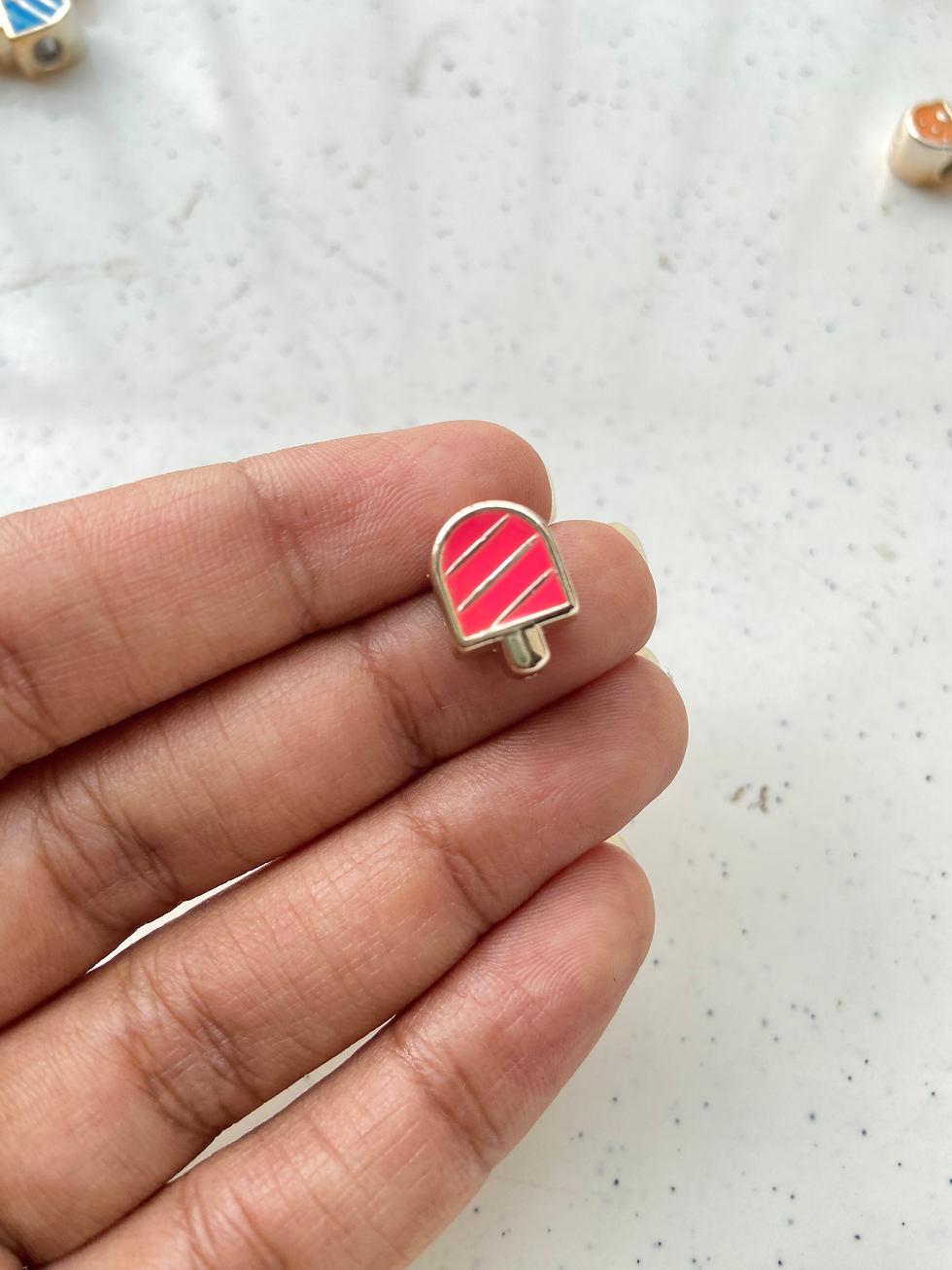 Thumbnail: Candy/ice-cream acrylic enamel bead, side drilled