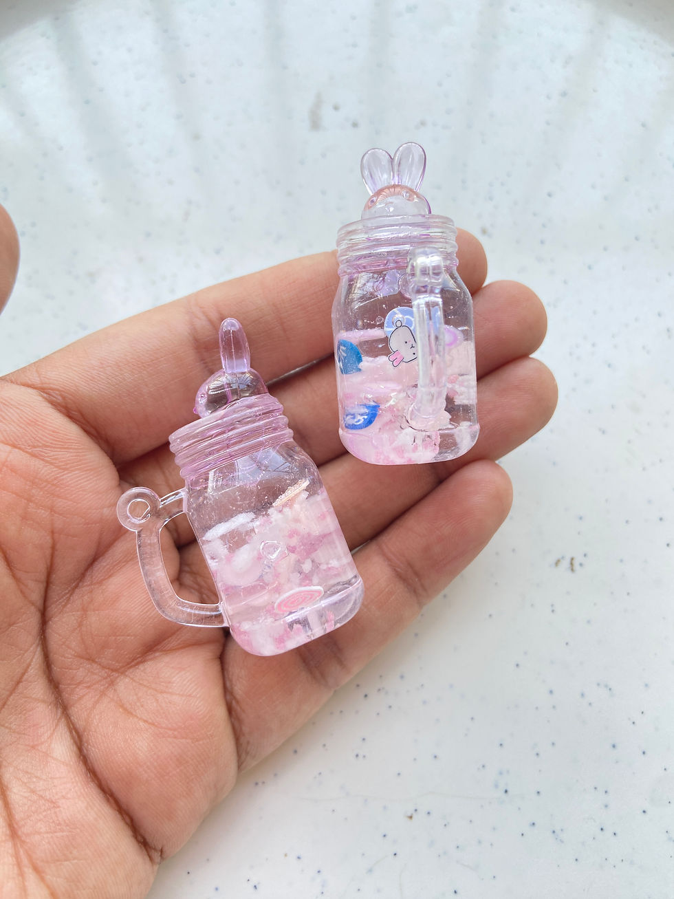 Thumbnail: Bunny jar glow in dark resin charm