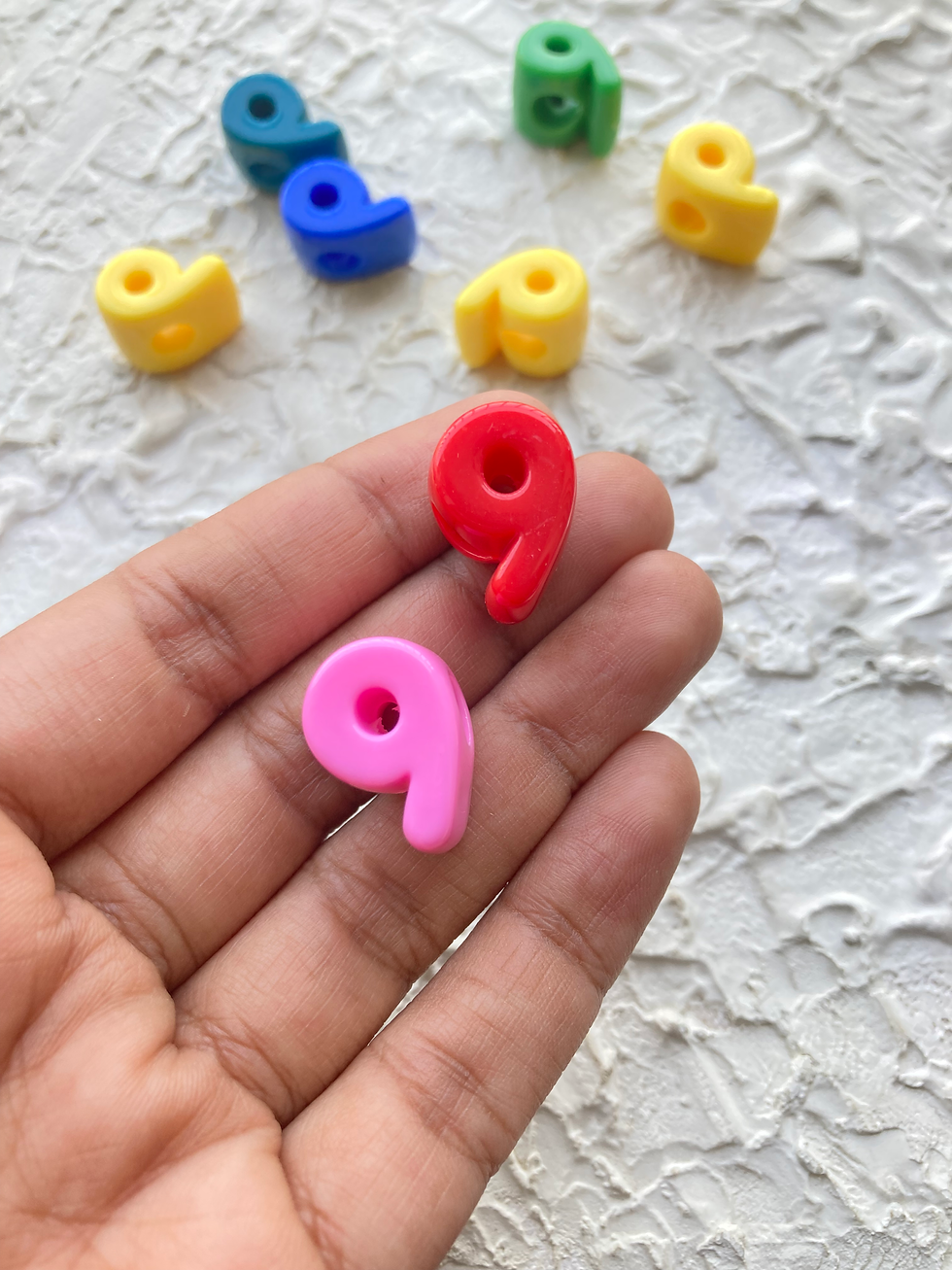 Thumbnail: Big acrylic number bead, horizontally drilled