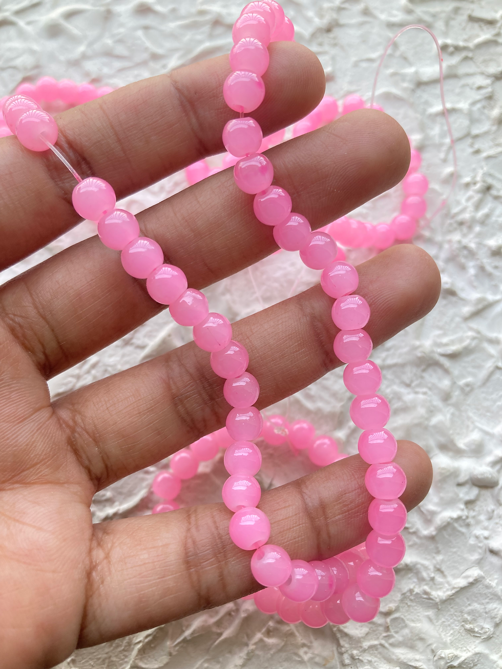 Thumbnail: Single colour 6mm glass round bead string