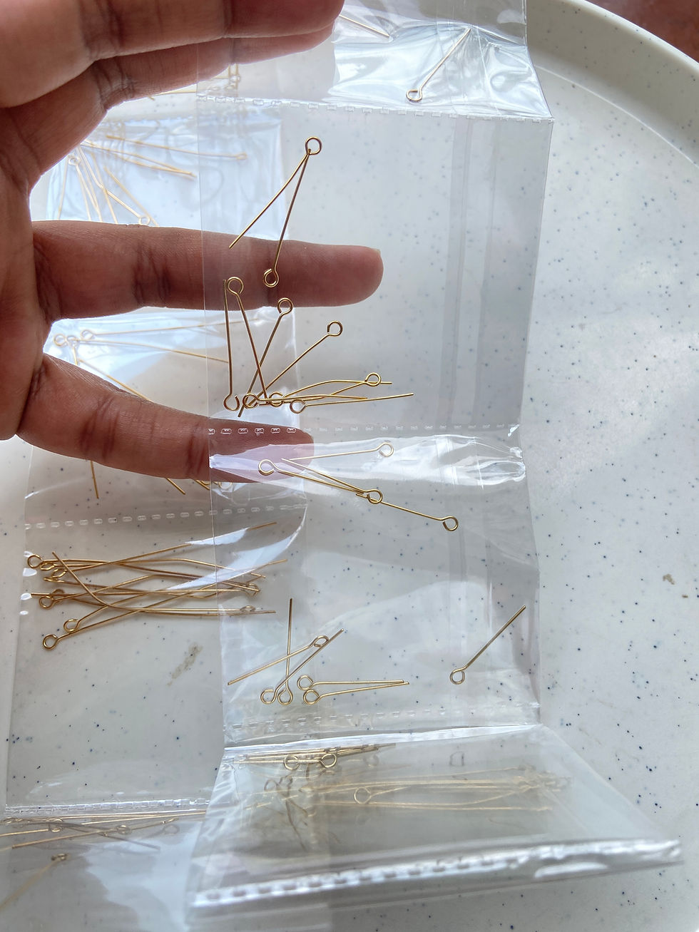 Thumbnail: 304 stainless steel, 18k gold plated, eye pins set (1 set- 110pcs)
