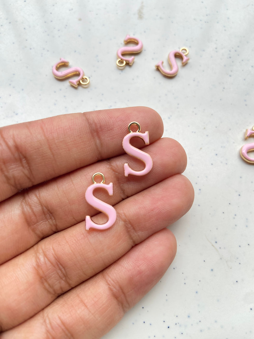 Thumbnail: Enamel pink alphabet charm (N to Y) (1pc)