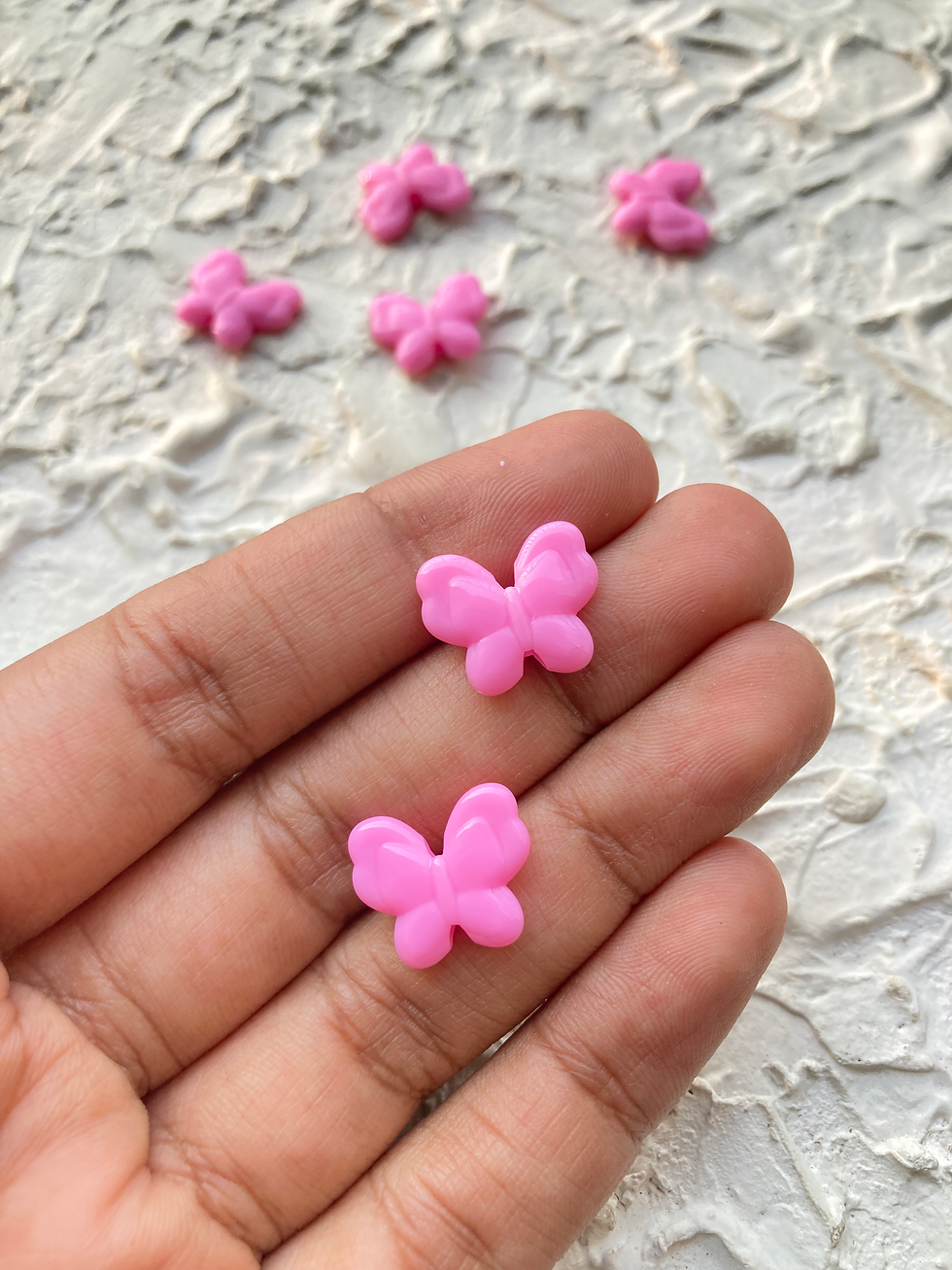 Thumbnail: Colourful opaque plastic butterfly bead
