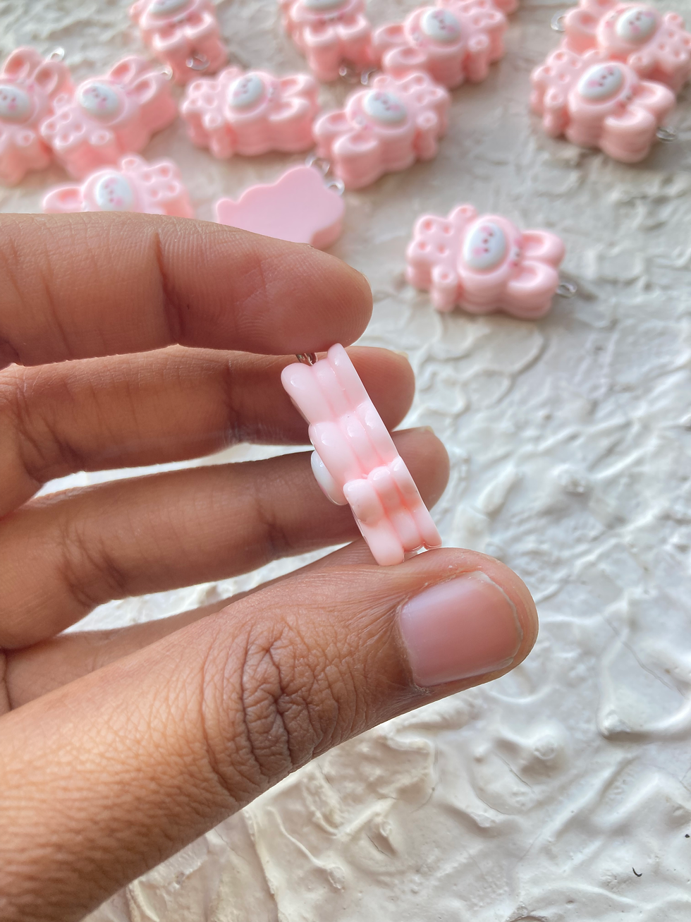 Thumbnail: Pink bunny with cute face resin charm