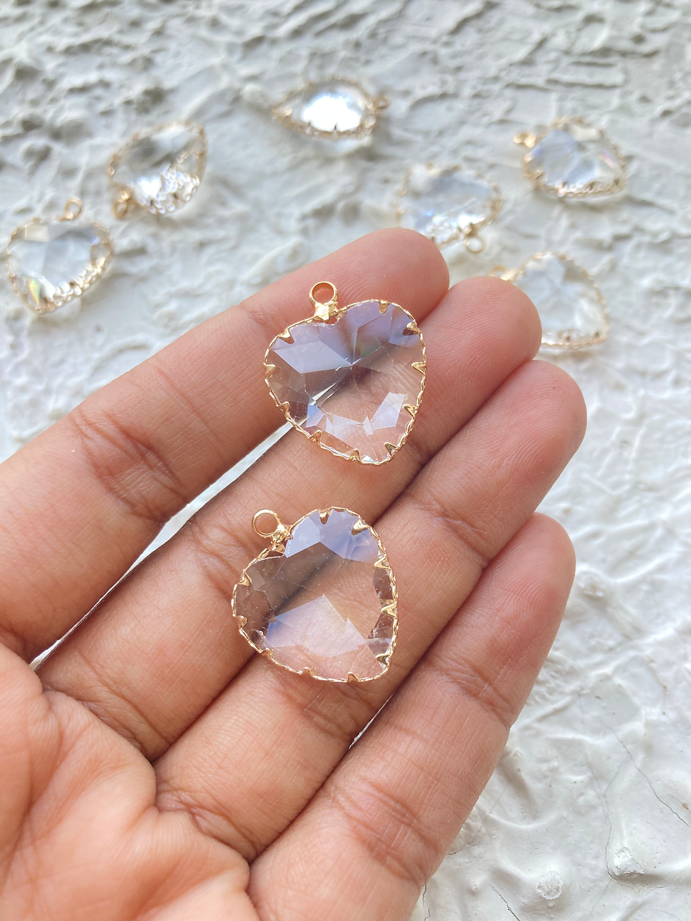 Thumbnail: Mix colour glass heart charm