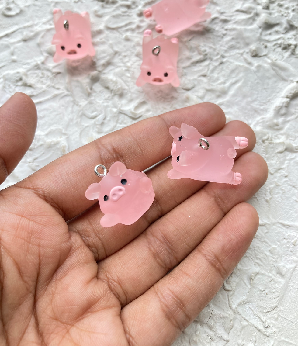 Thumbnail: Translusent 3D piggy resin charm