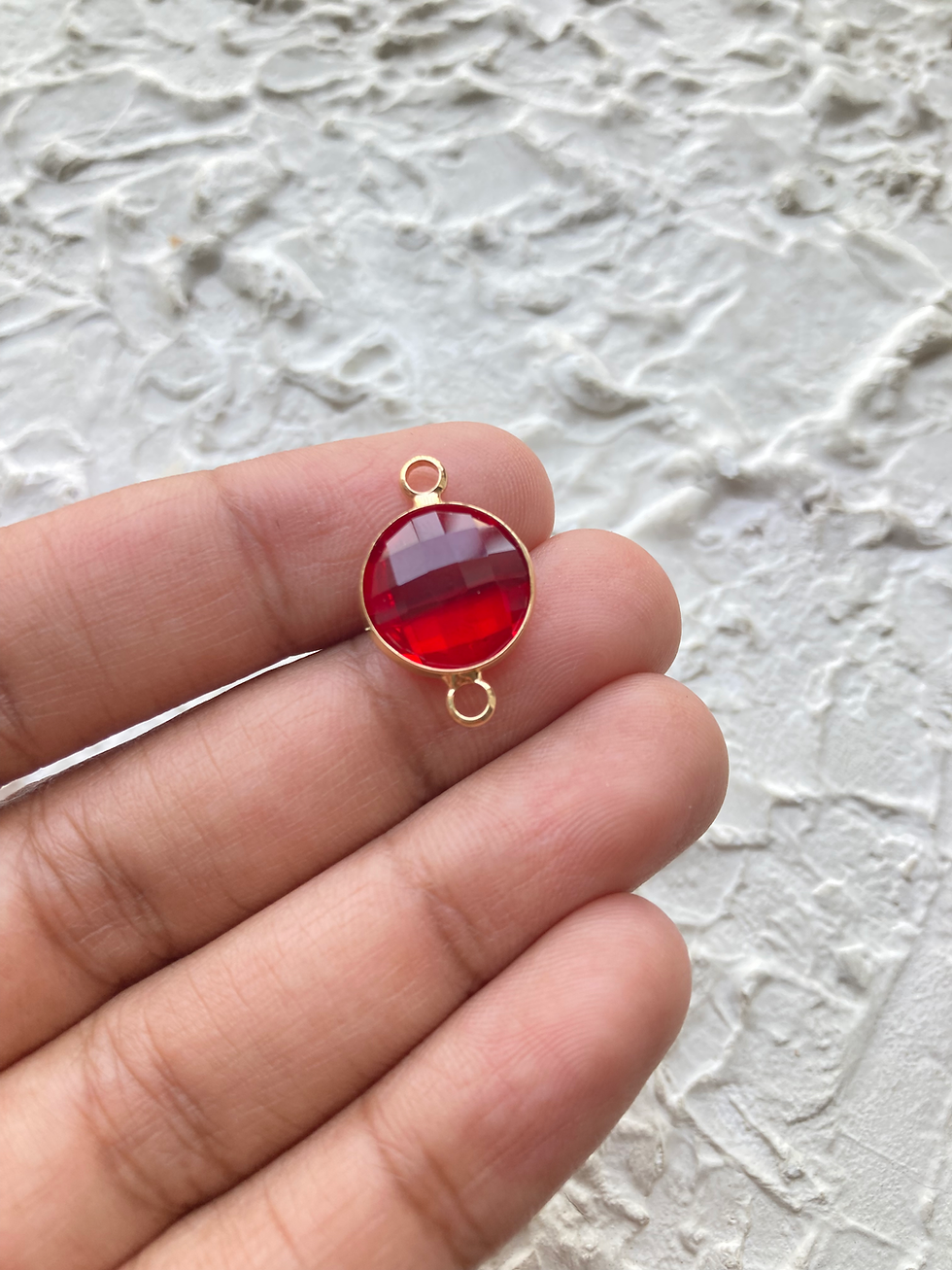 Thumbnail: Faceted glass round charm