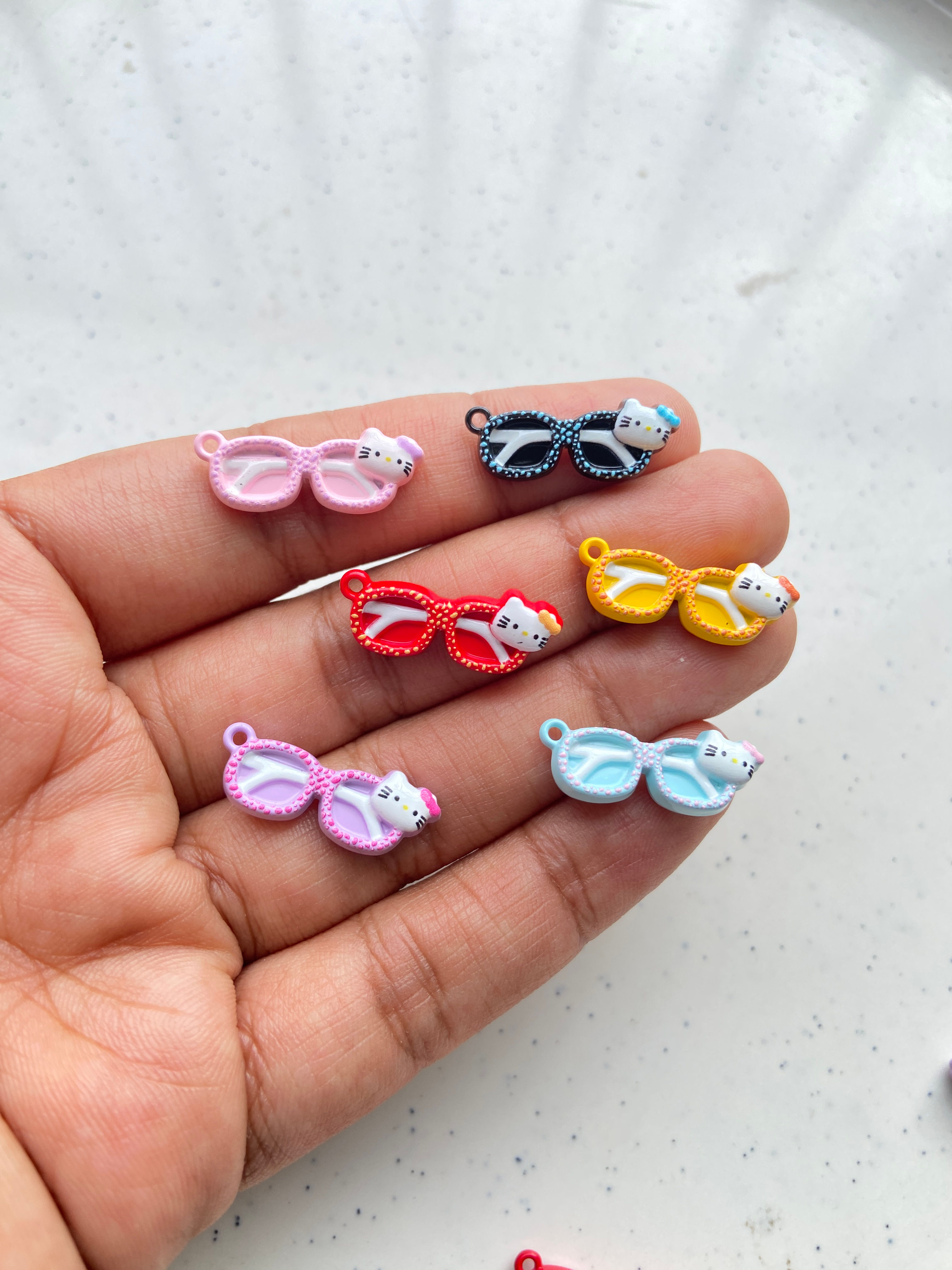 3D kitty specs enamel charm (1pc)