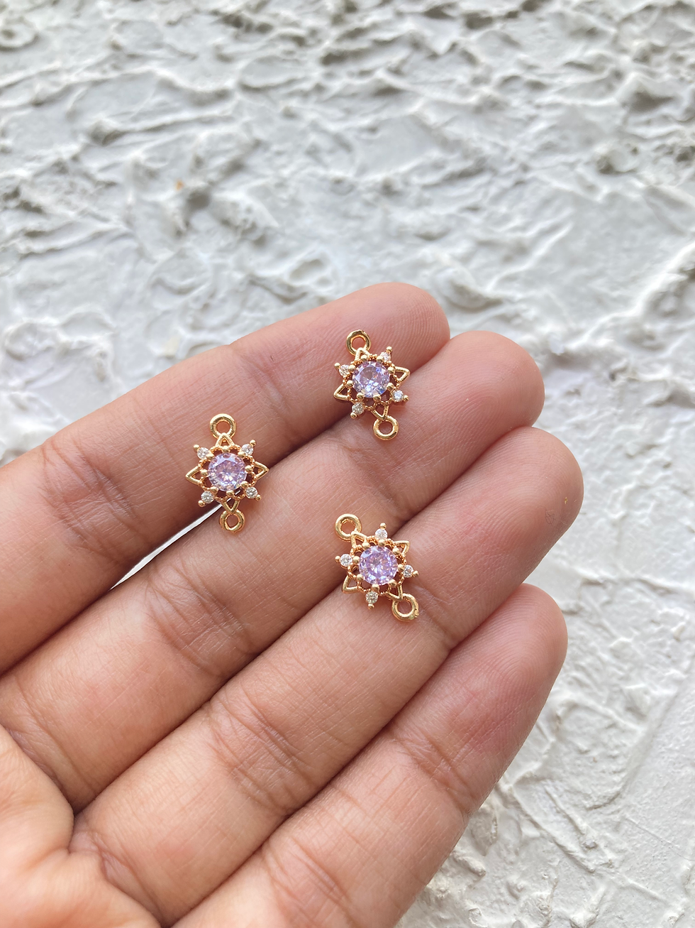 Thumbnail: 18k gold plated designer star shape connector