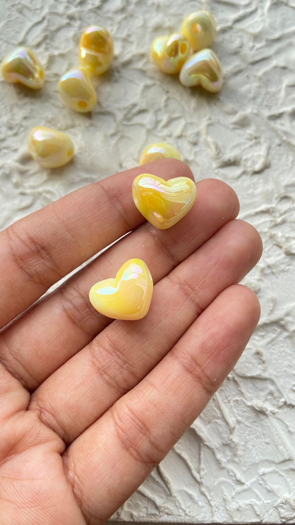 Thumbnail: Rainbow iridescent heart bead
