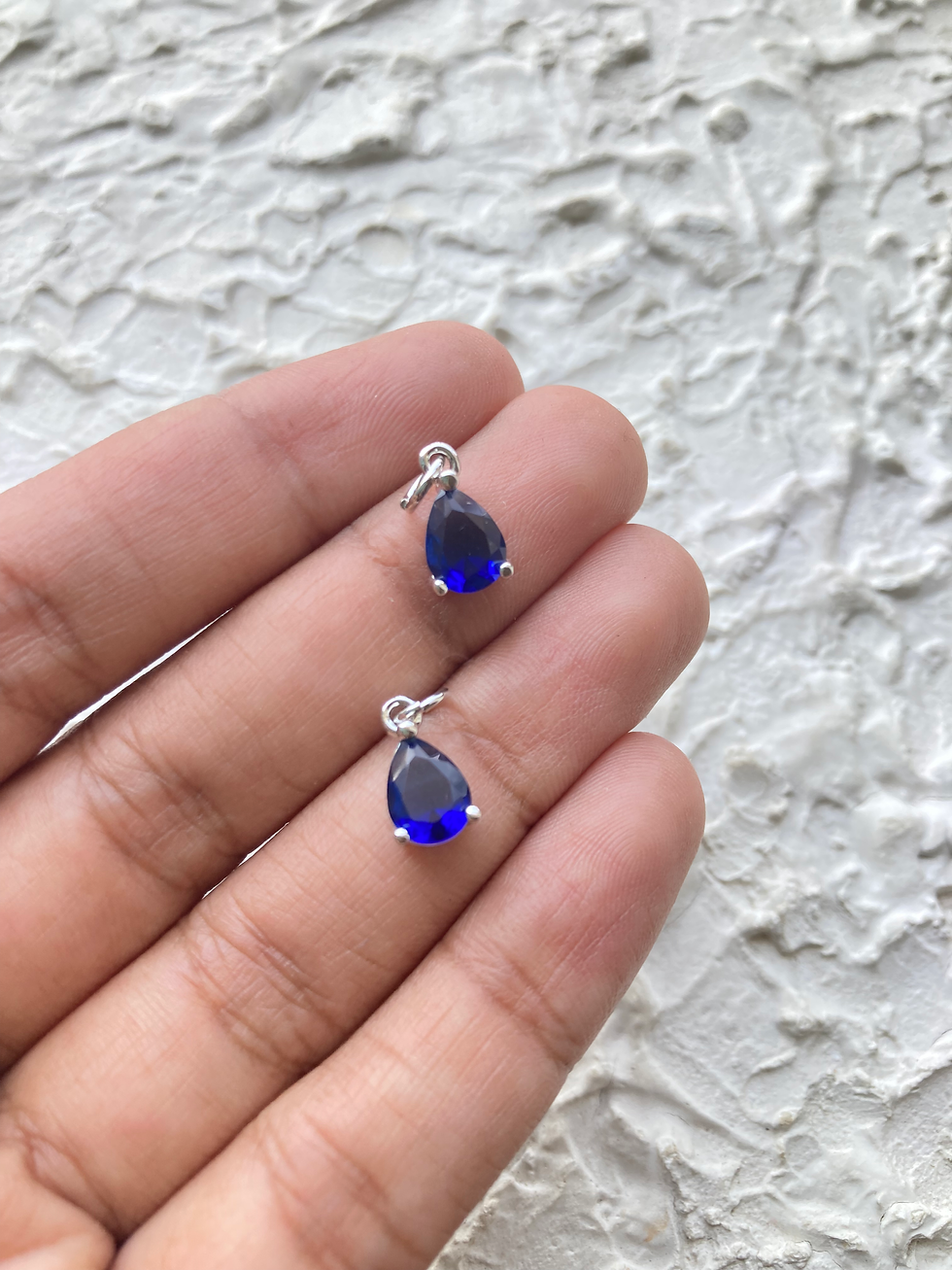 Thumbnail: Silver teardrop zircon charm