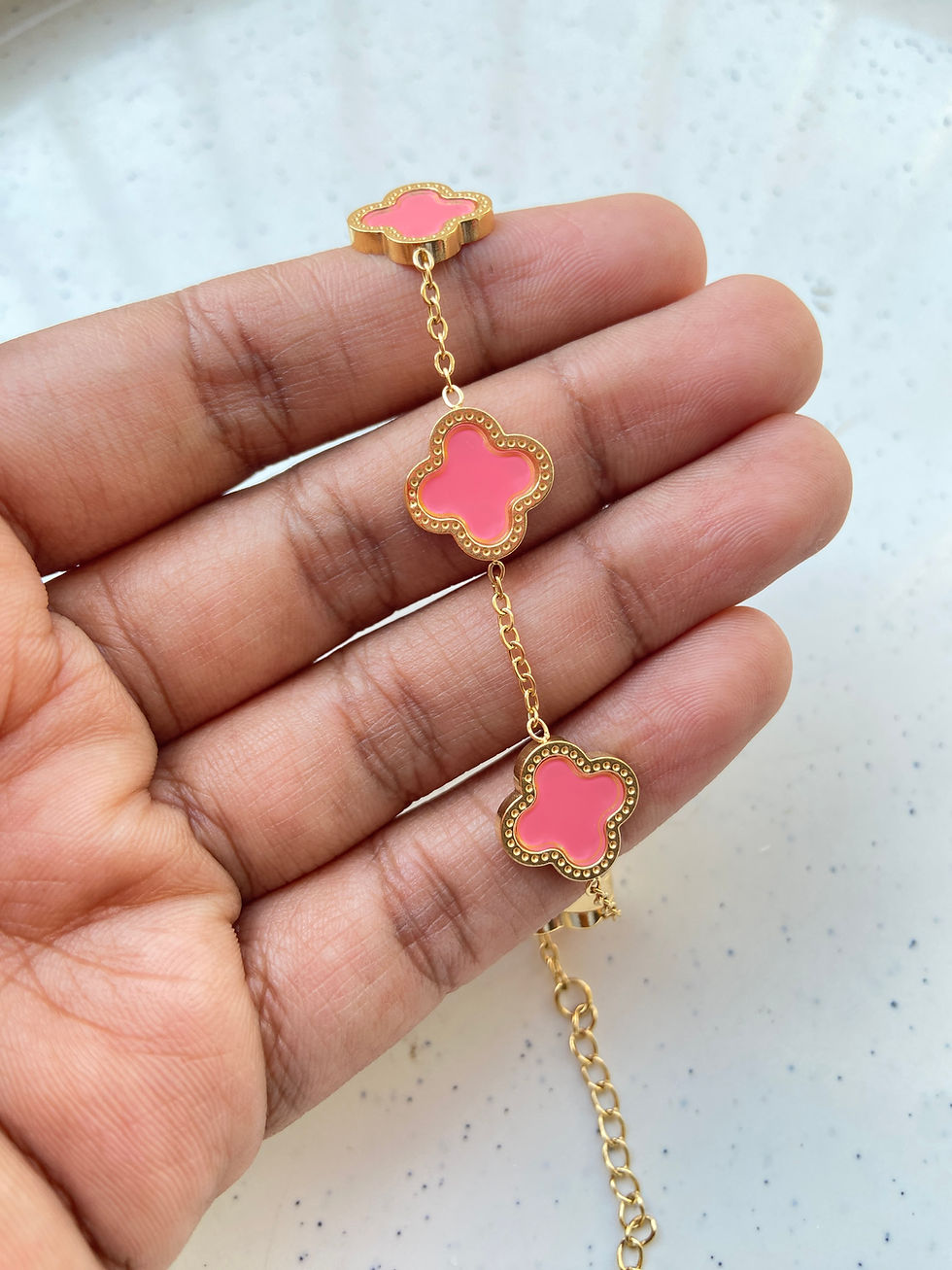 Thumbnail: Readymade clover leaf bracelet, anti-tarnish