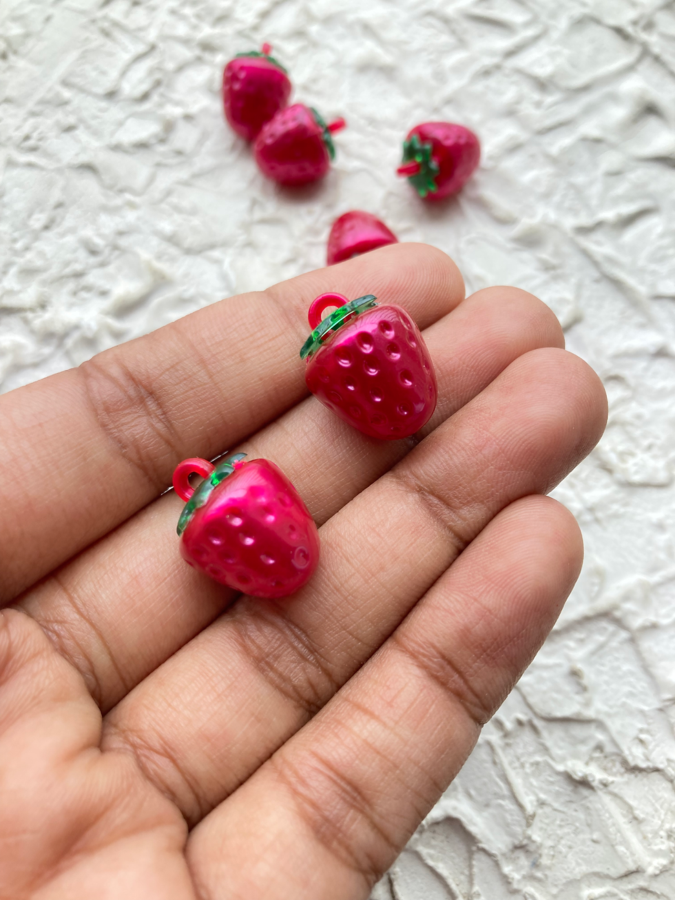 Thumbnail: Resin fruit strawberry charm