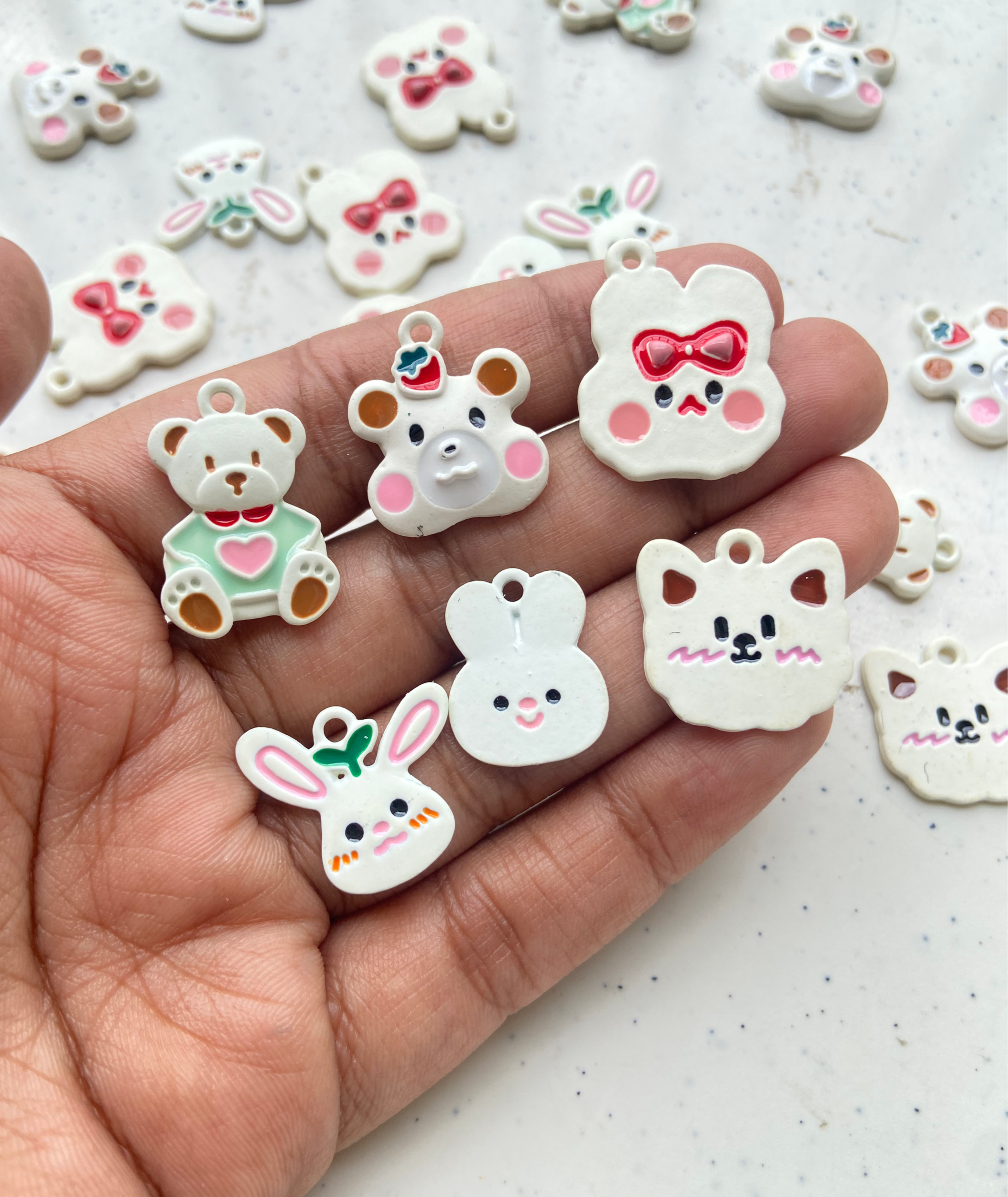 Alloy enamel mix-bunny charm