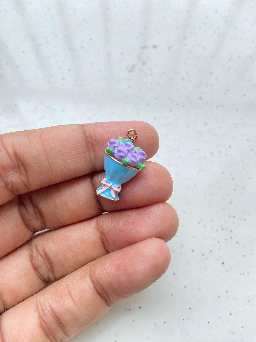 Thumbnail: Premium alloy enamel bouquet charm, anti-tarnish (1pc)