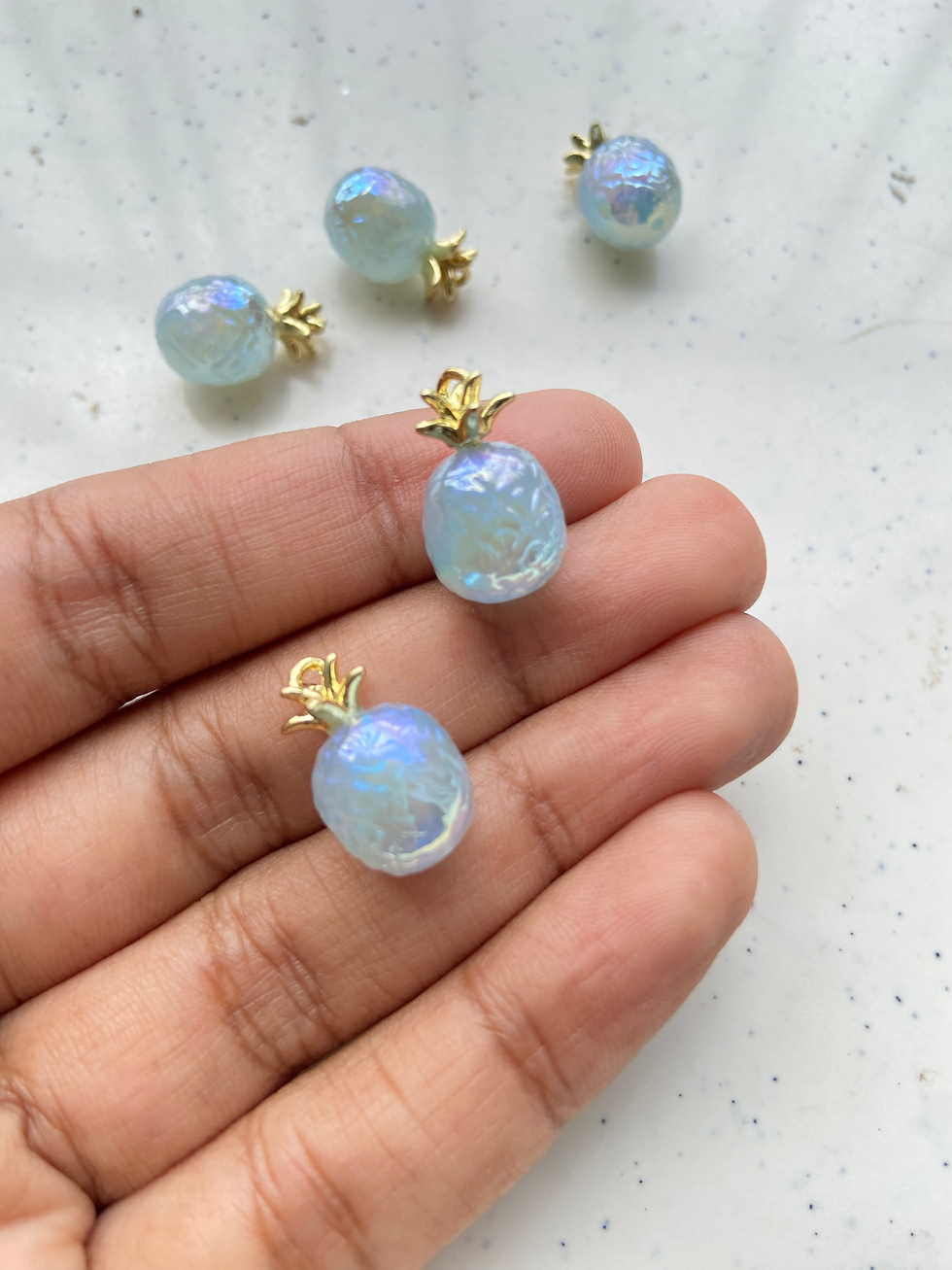 Thumbnail: Iridescent pineapple acrylic charm