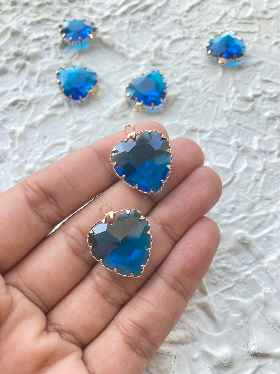 Thumbnail: Mix colour glass heart charm