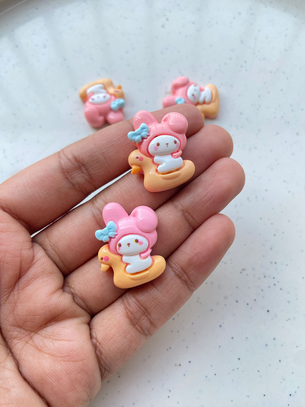 Thumbnail: Pool party sanrio cabochon charm (no hook/no drill)