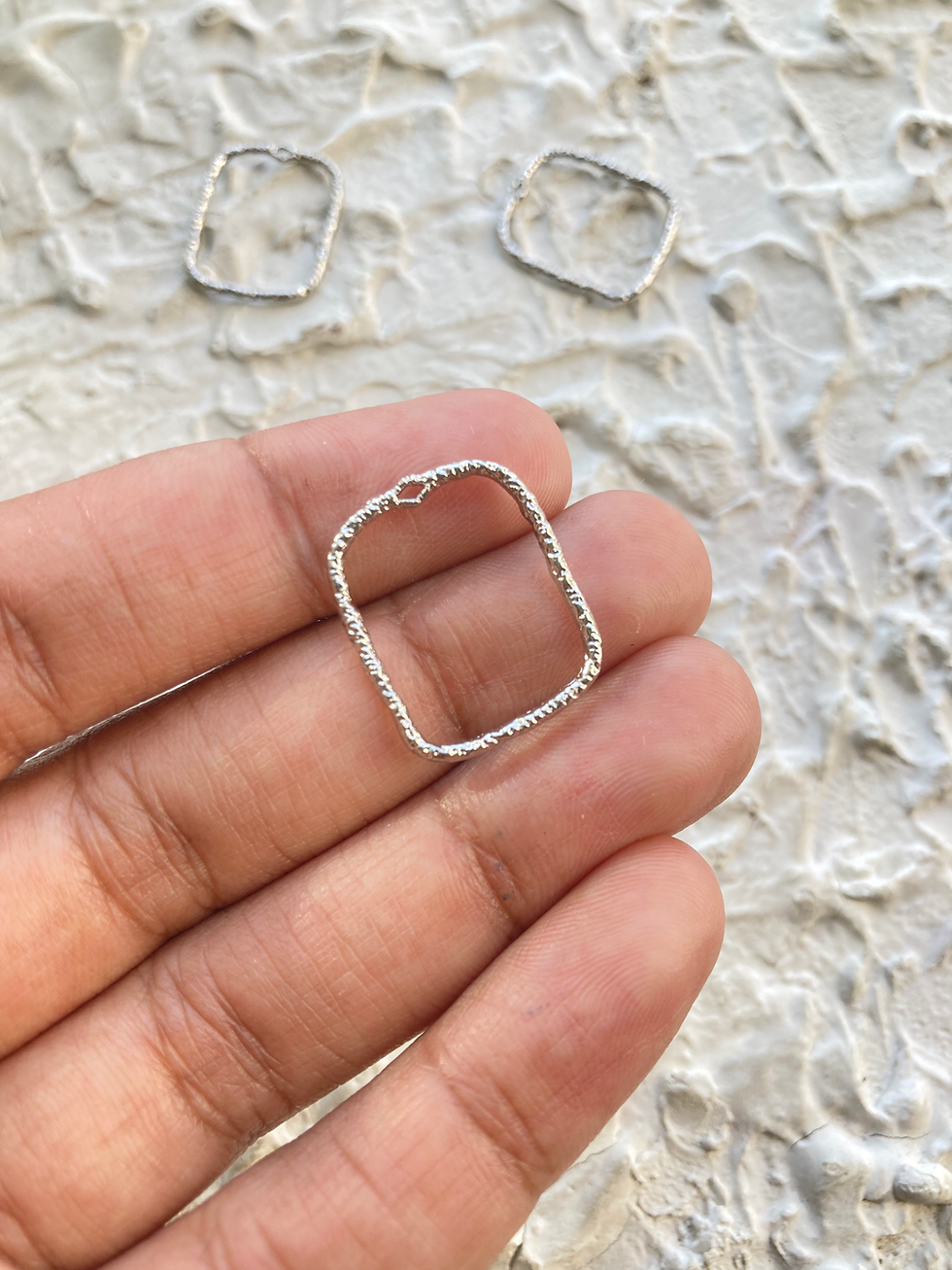 Thumbnail: Golden/silver rectangle alloy charm
