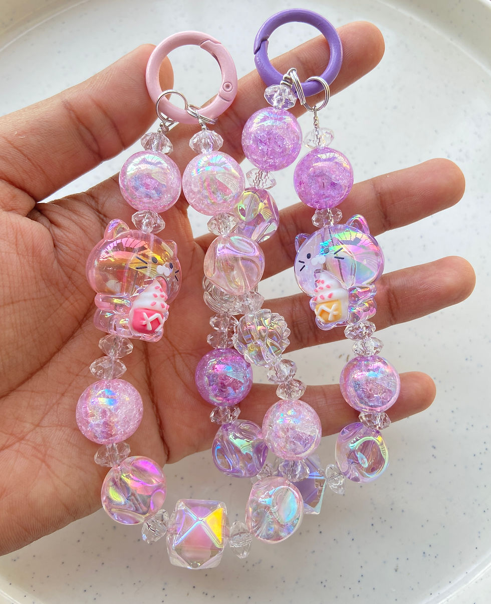 Thumbnail: Readymade phone charm with transparent lanyard patch