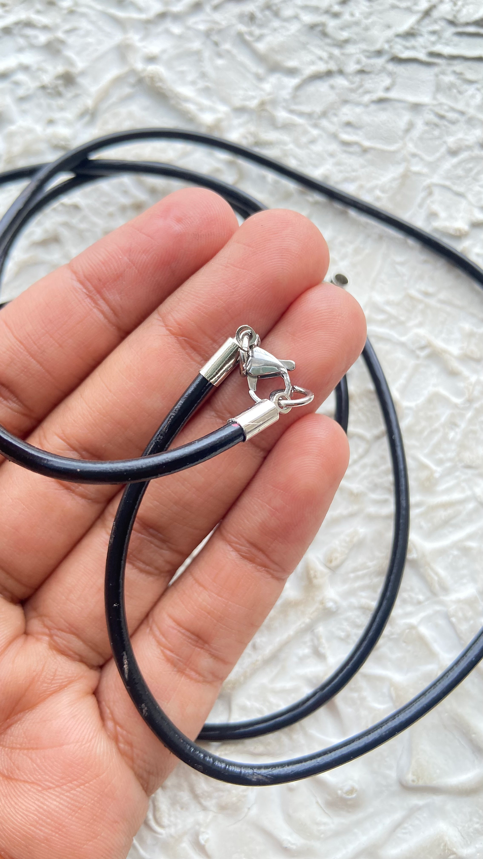 Thumbnail: Black chord for necklace making with lobster hook