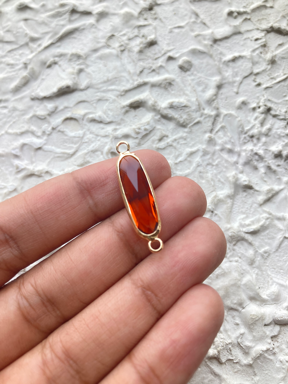 Thumbnail: Long 22.5*6*3.4mm oval glass faceted connector