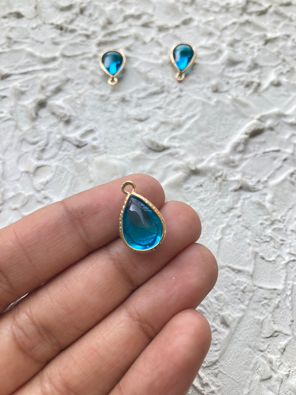 Thumbnail: Gold tone brass teardrop charm