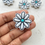 Thumbnail: Silicon white & blue flower bead, vertically drilled