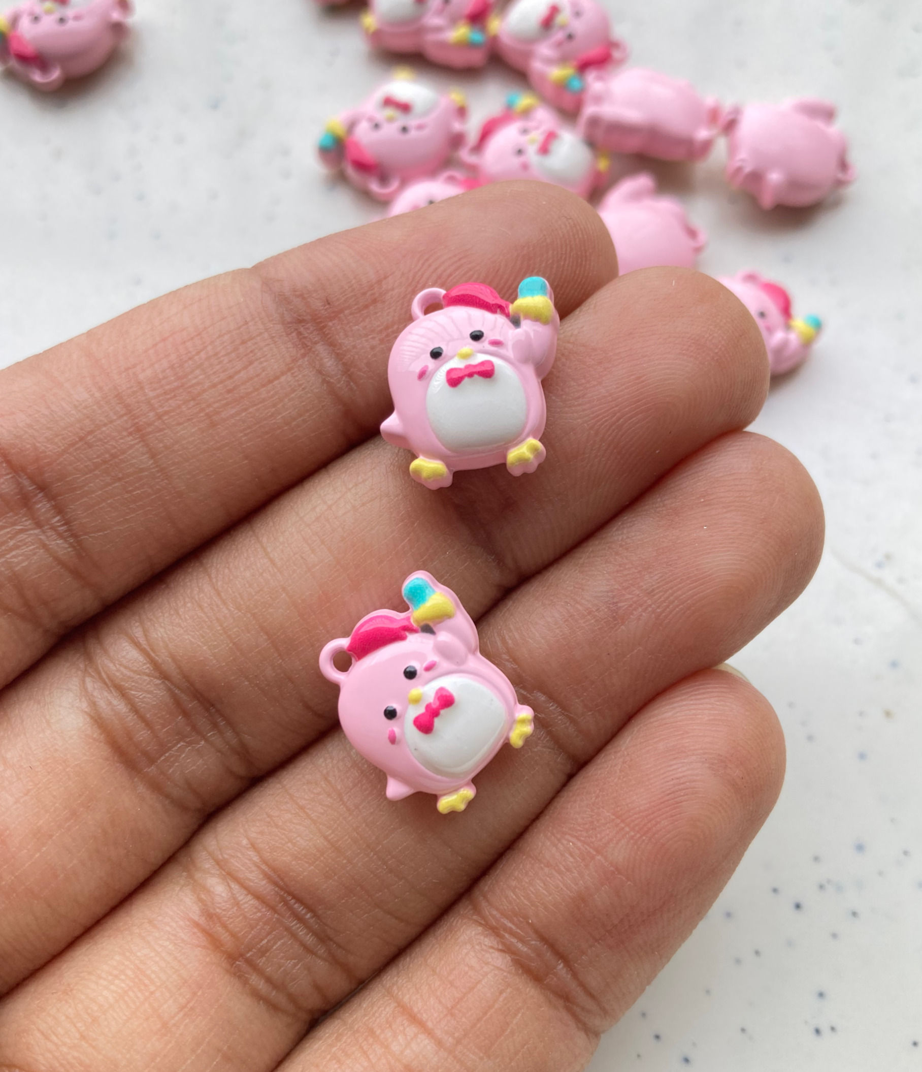 Alloy 3d enamel penguin charm
