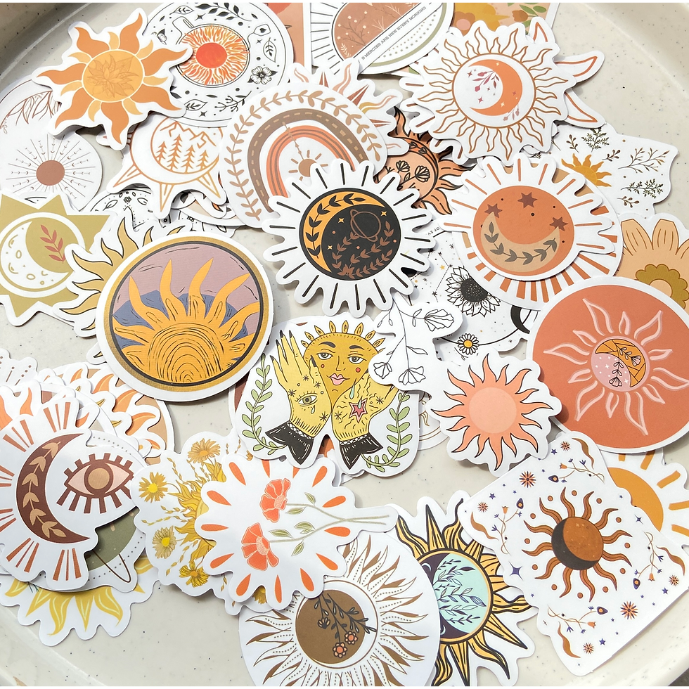 Thumbnail: Waterproof celestial boho theme stickers set (1set-50pcs)