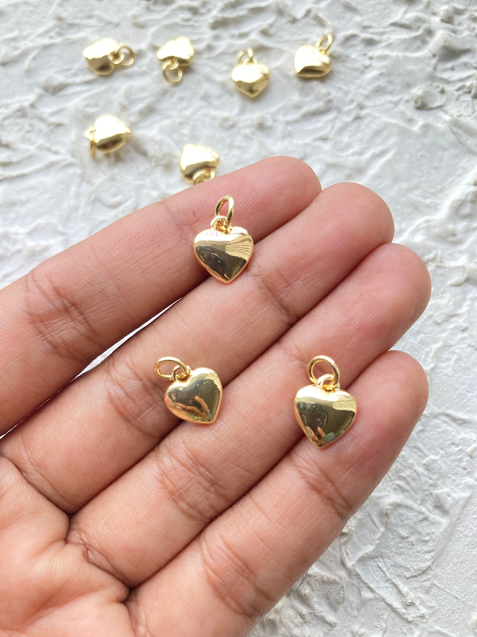 Thumbnail: 18k gold plated 10mm/9.5*8mm heart charm