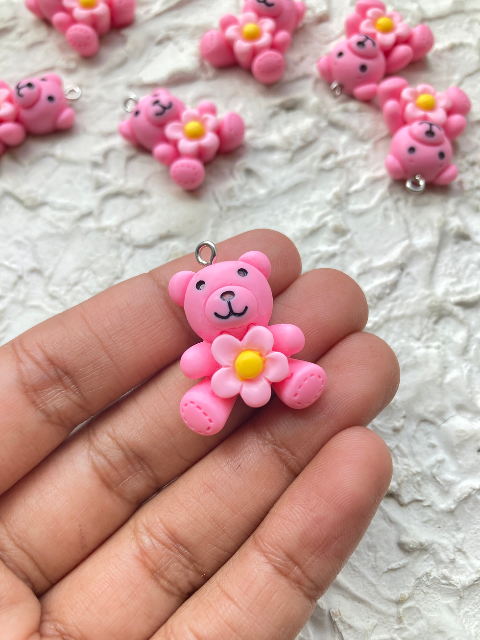 Thumbnail: Resin bear with flower charm