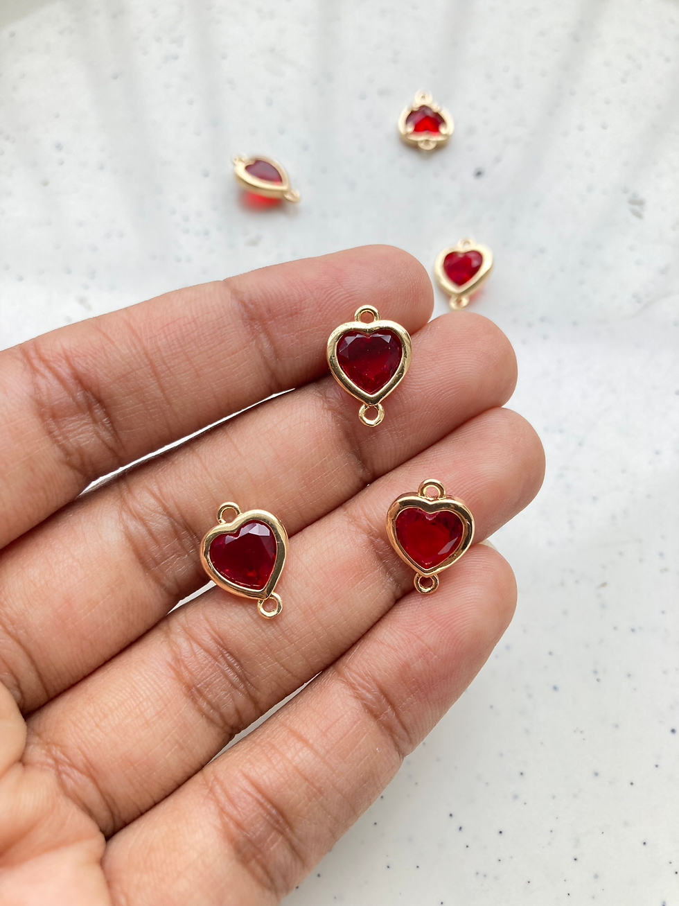 Thumbnail: 14*10*4.5mm, Heart glass connector